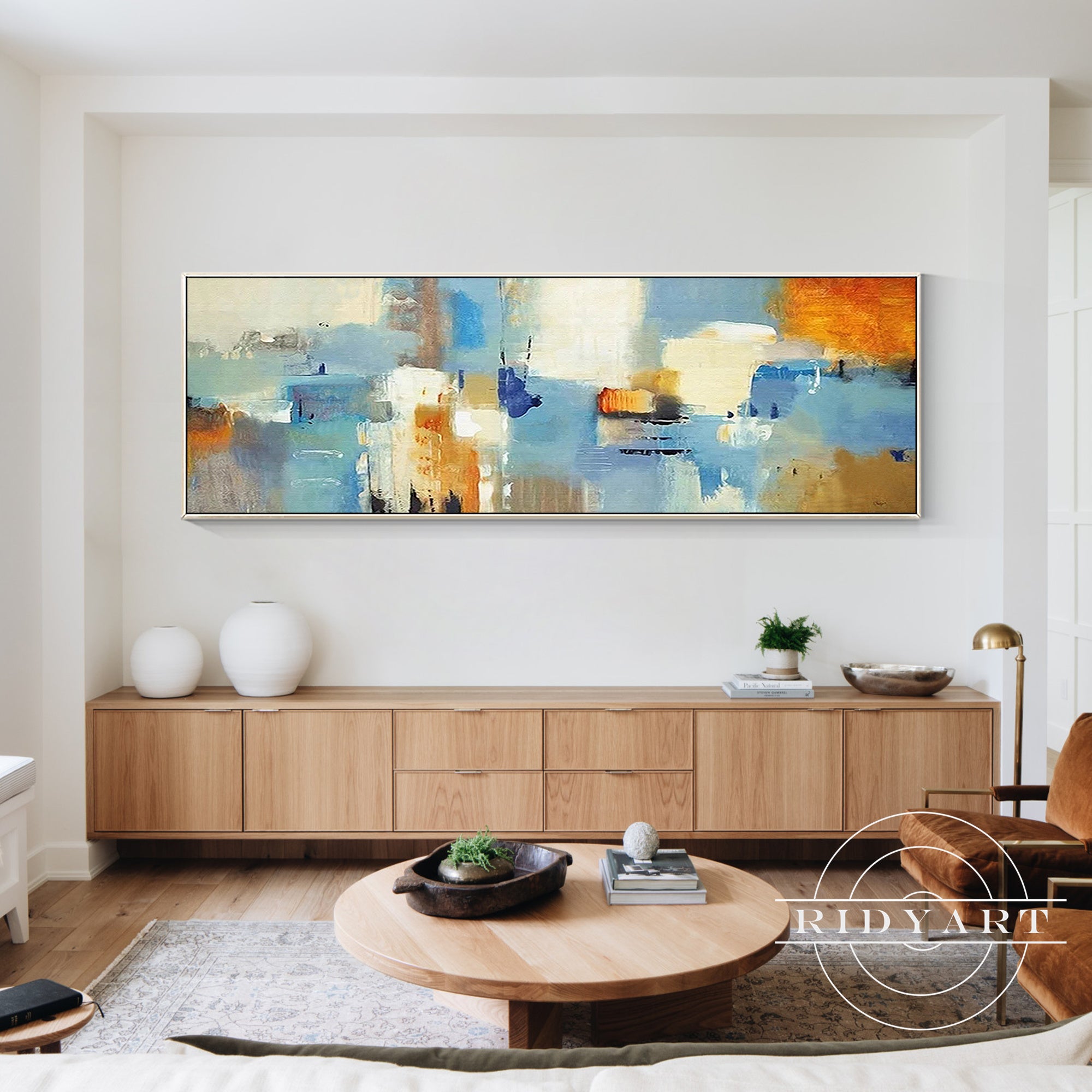 Abstract colorful geometric painting for home decor