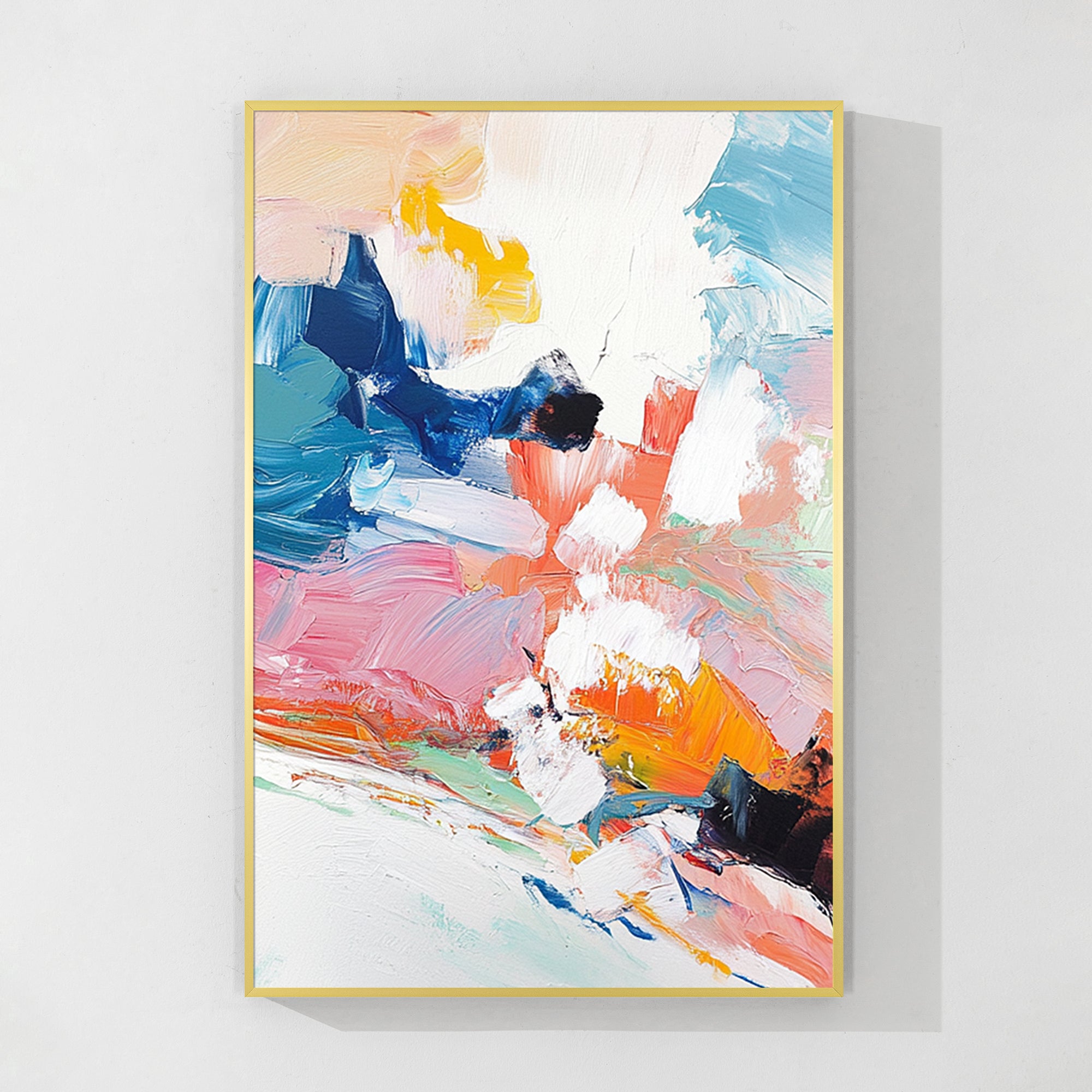 Abstract colorful textured wall art for modern home decor