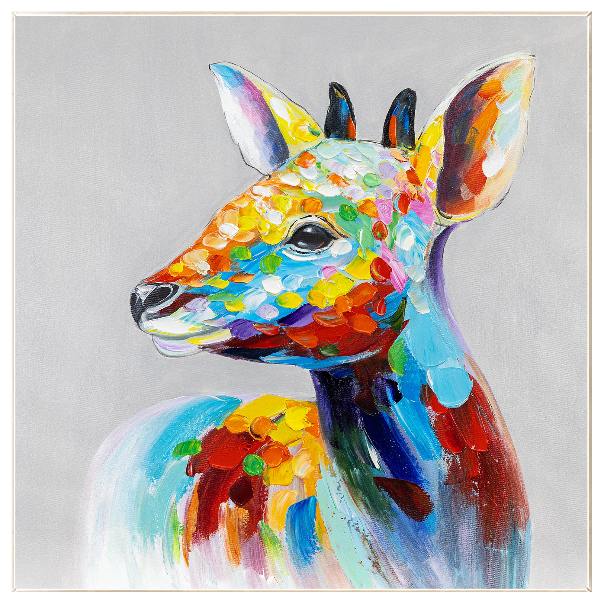 Colorful deer canvas wall art