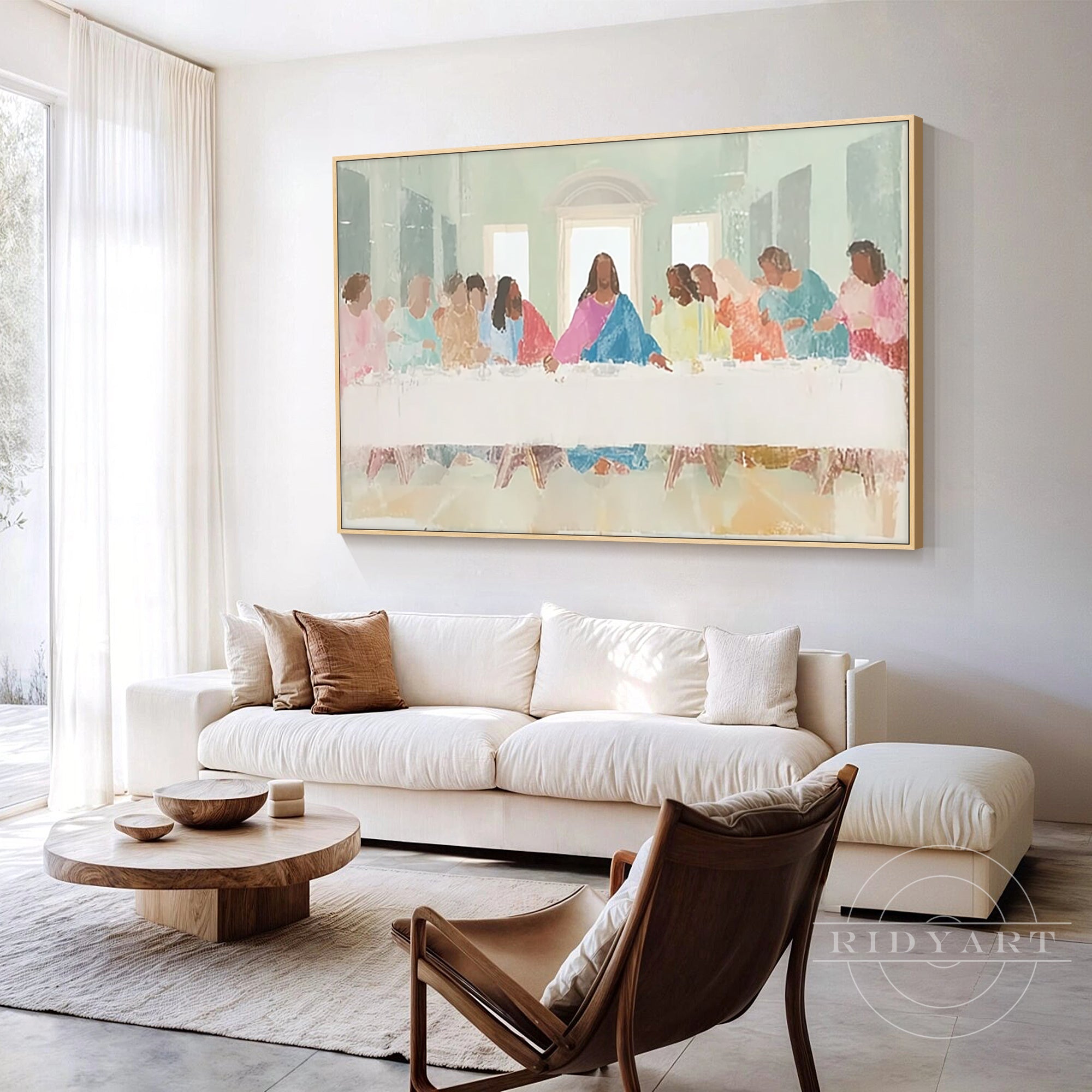 Colorful Last Supper Jesus canvas wall art