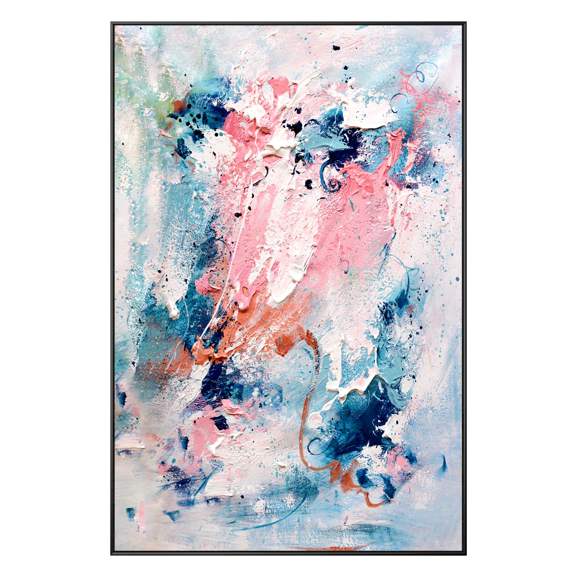 Abstract wall art with colorful thick texture