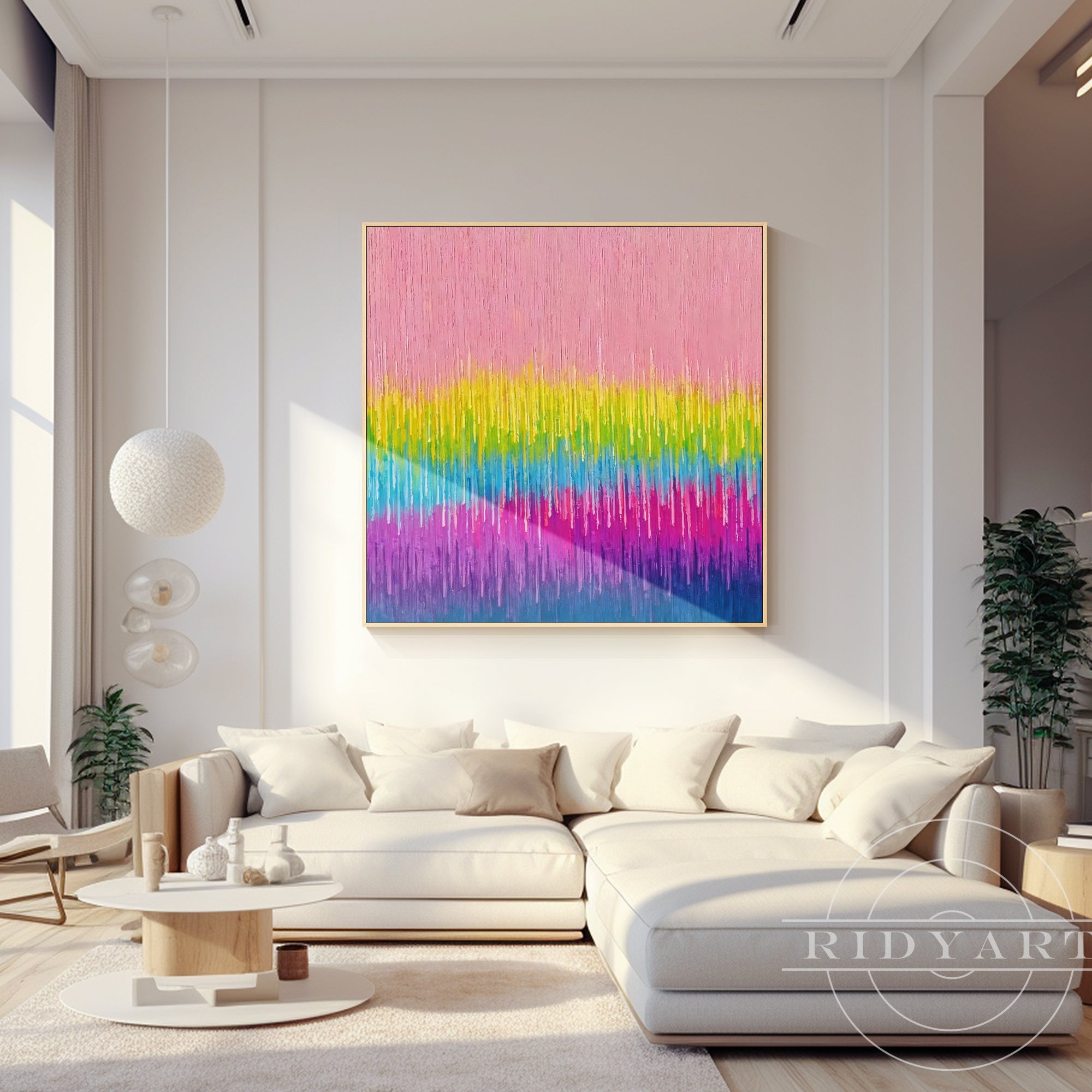 Arte da parete astratta rosa BA0951