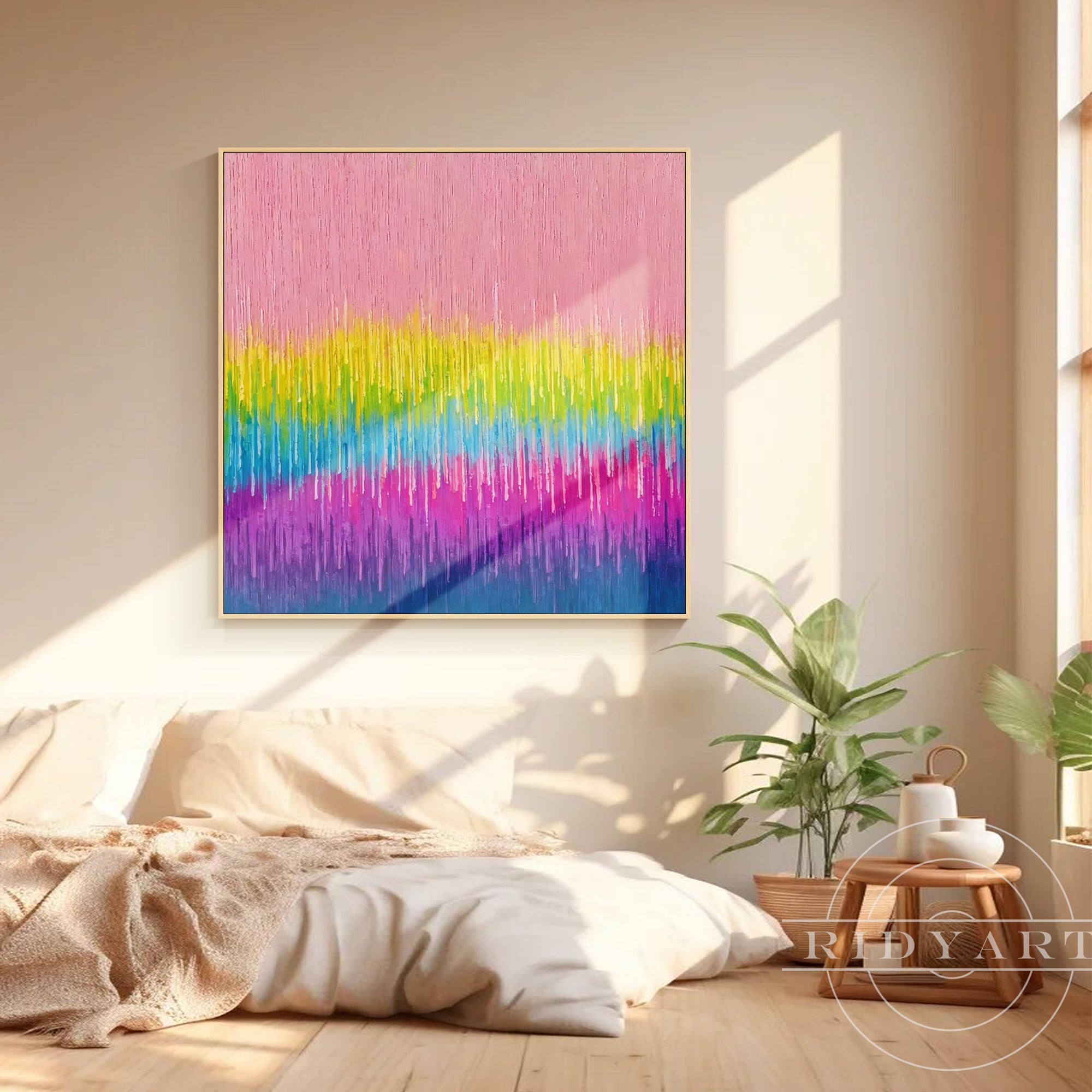 Arte da parete astratta rosa BA0951