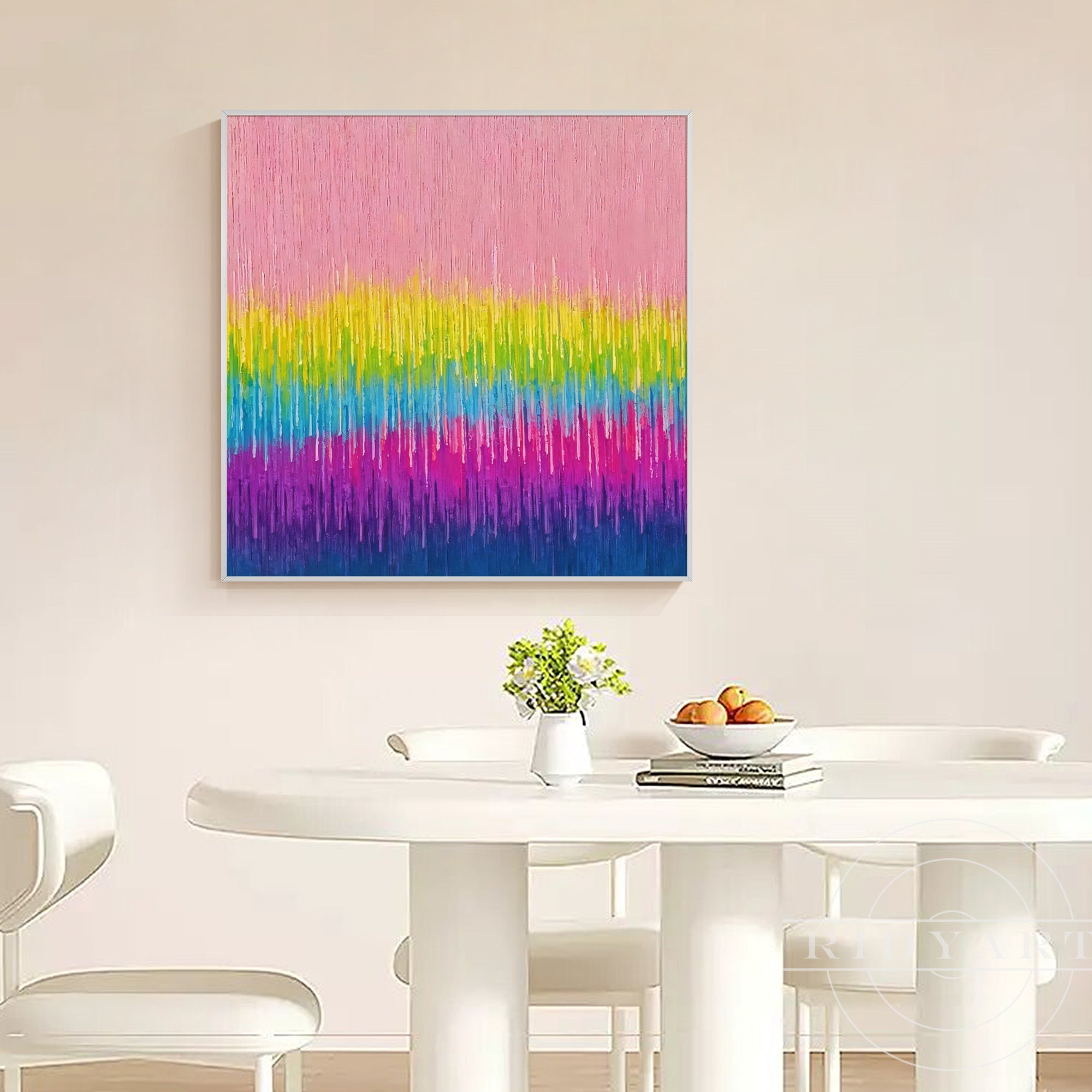 Arte da parete astratta rosa BA0951