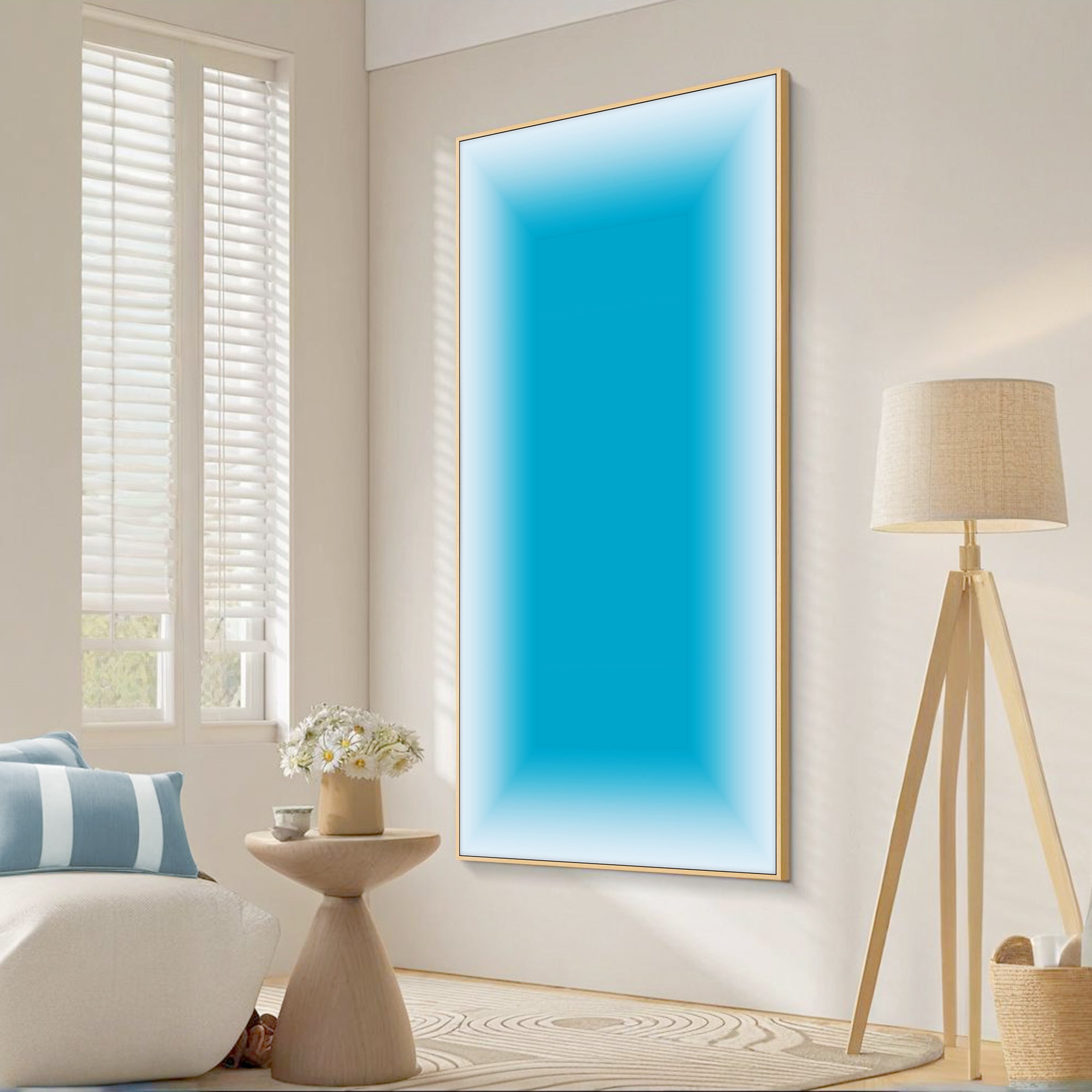 Ombre blue canvas art with calming contemporary aura