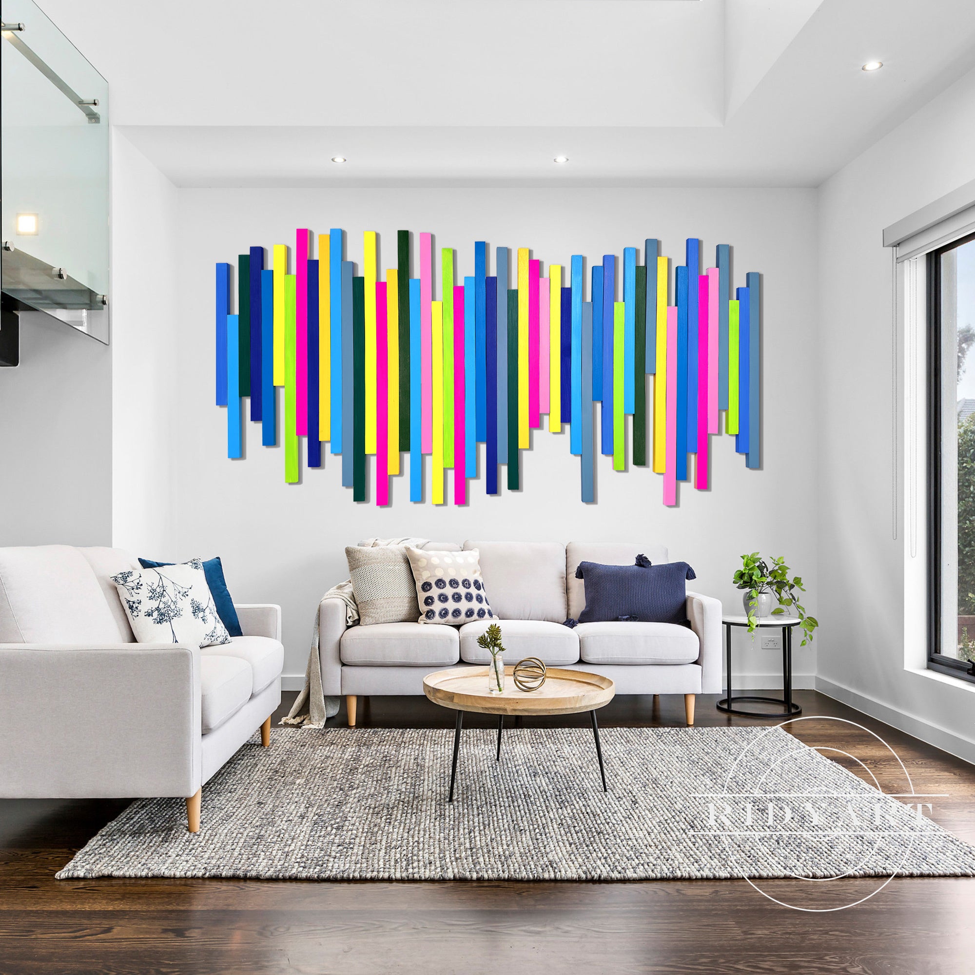 Contemporary wood artwork for bedroom or office décor