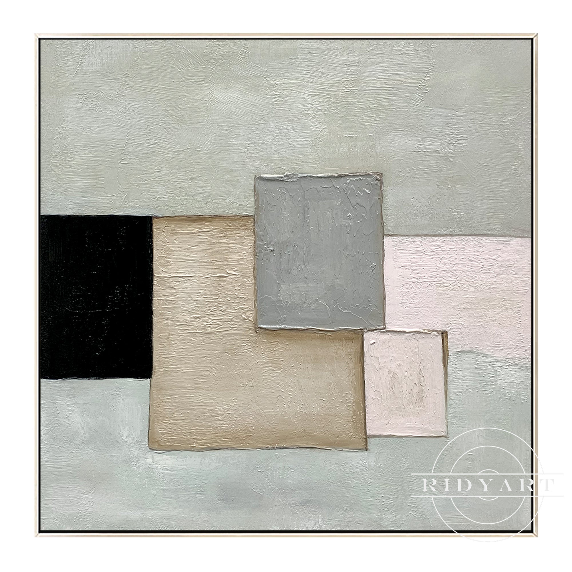 Abstract boho canvas painting in earth tones