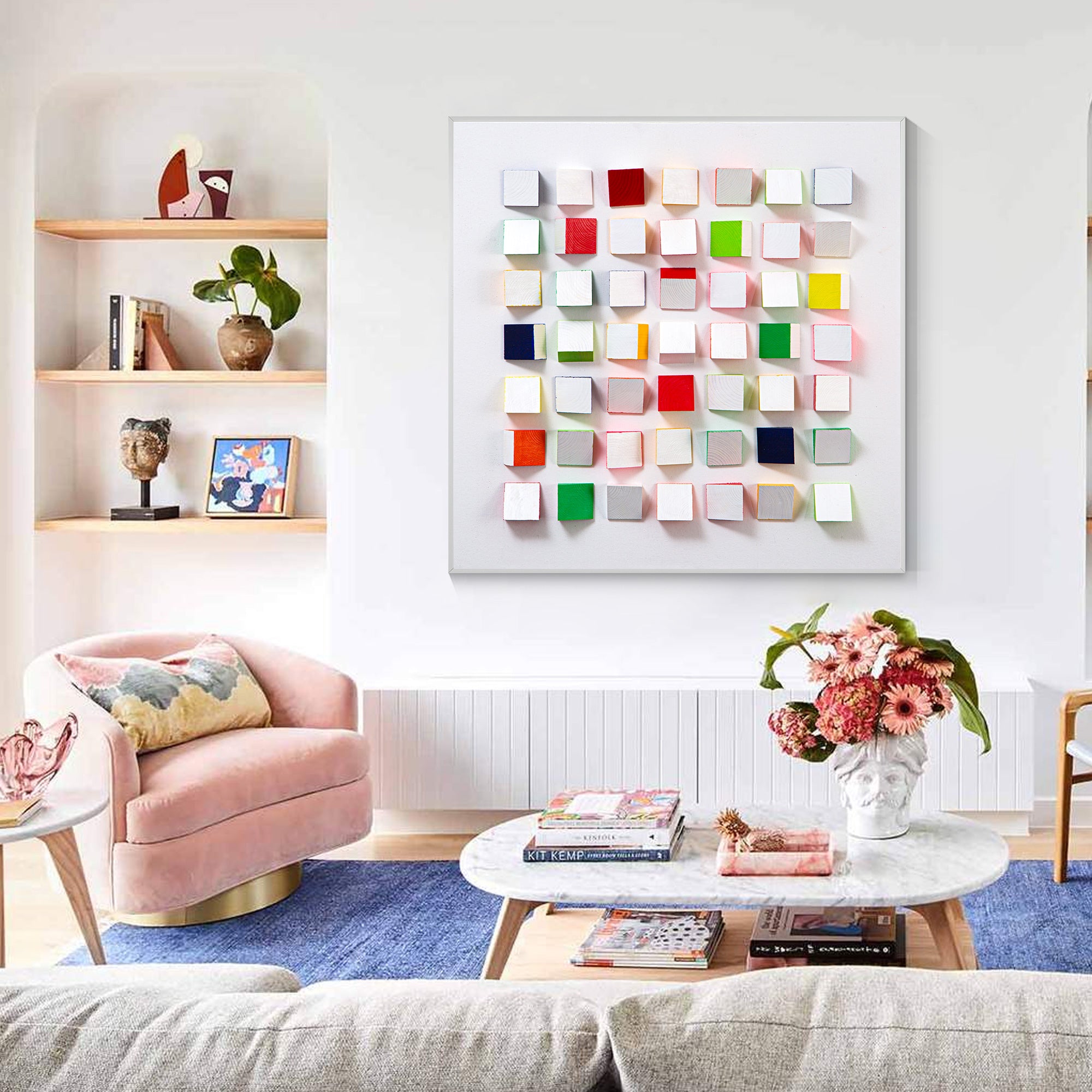 Contemporary geometric wall art statement piece