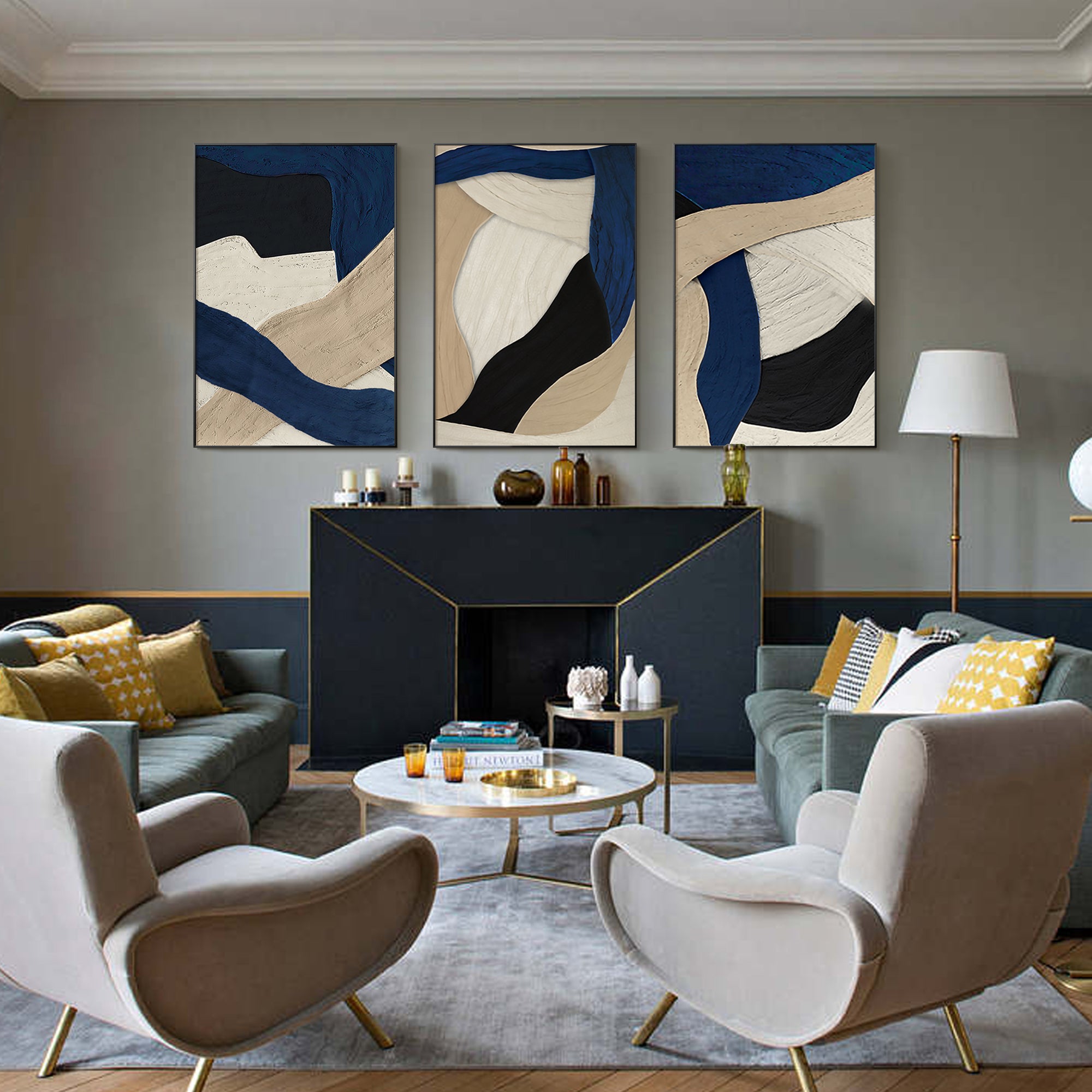 3 pieces abstract Framed painting