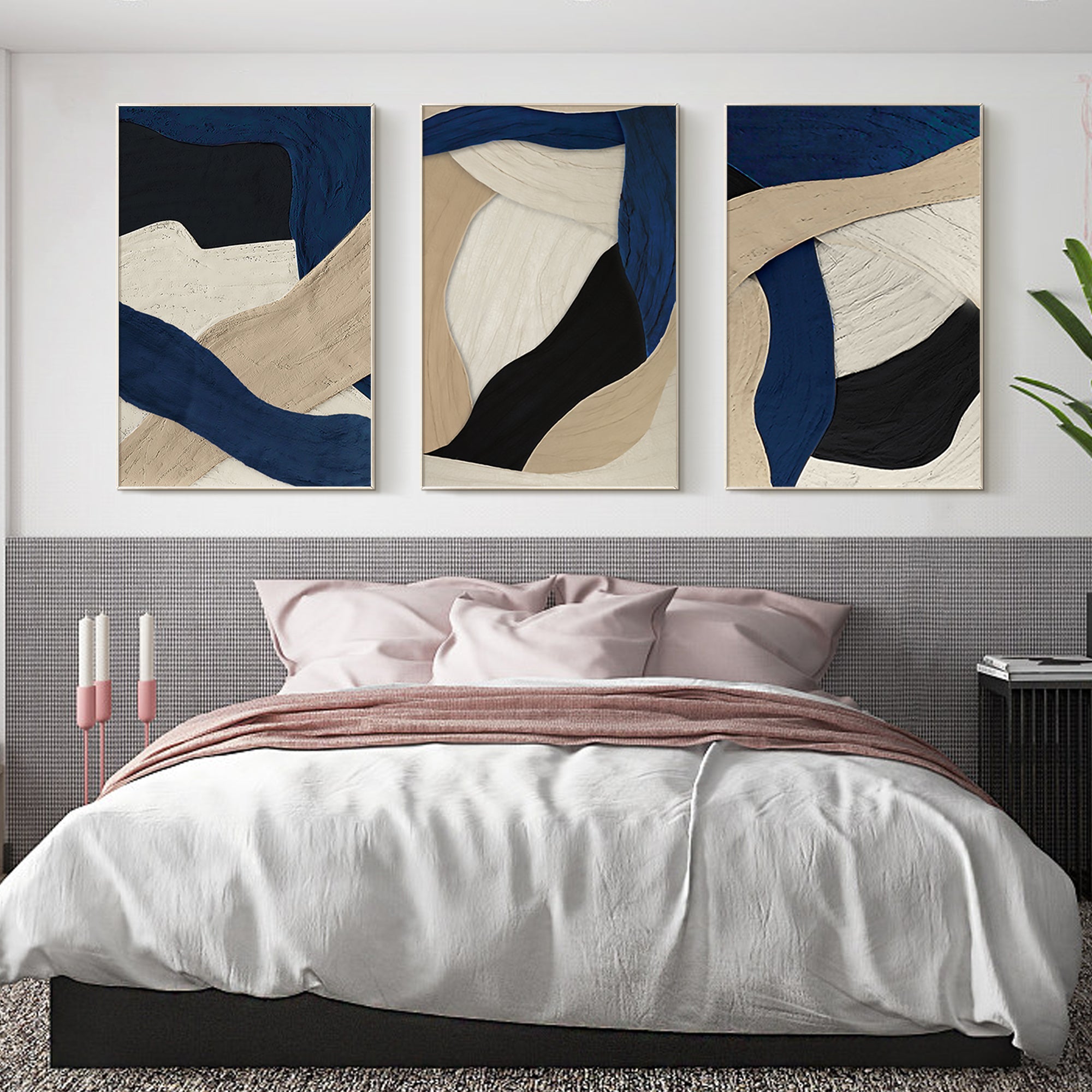 3 pieces abstract Framed painting