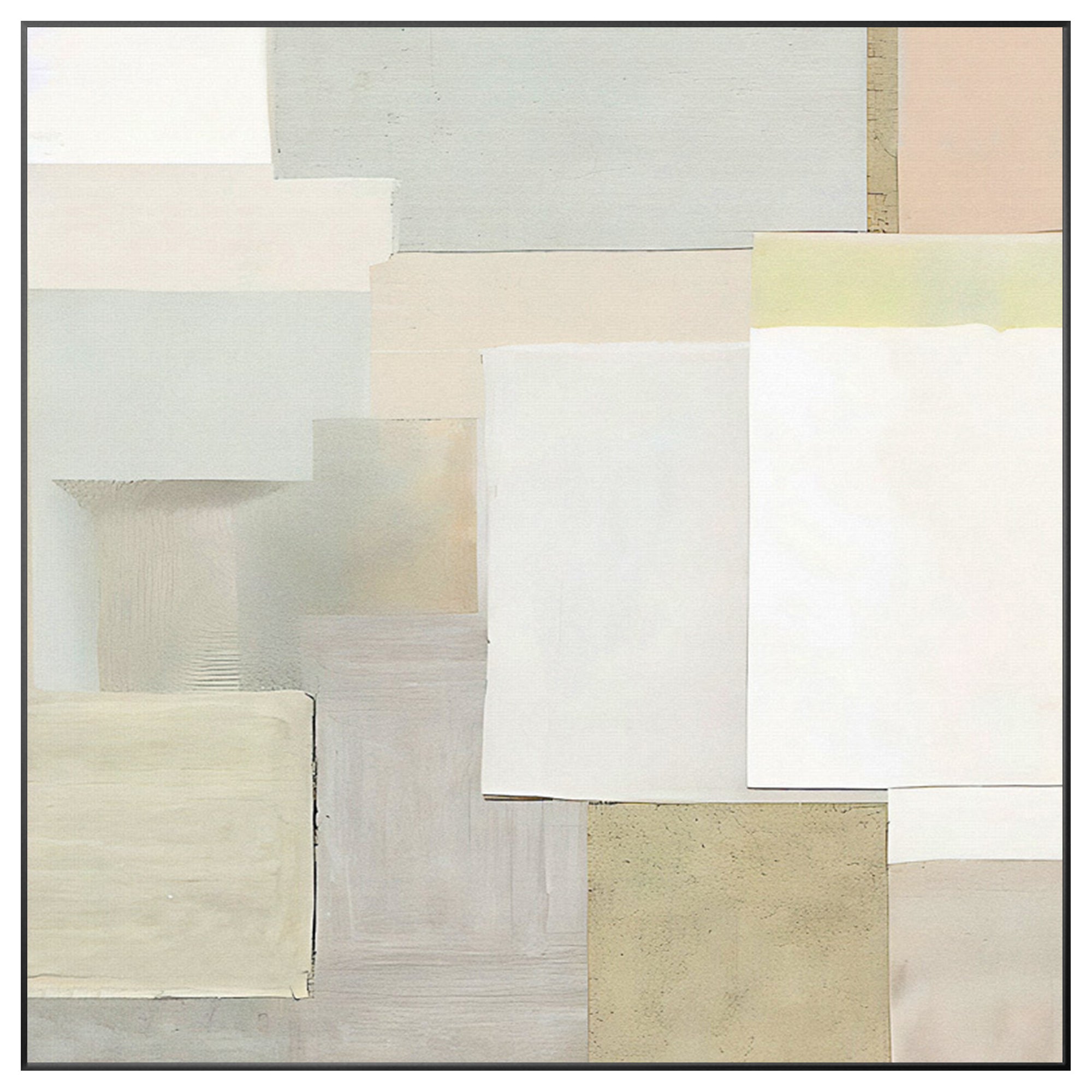Cream geometric minimalist canvas painting