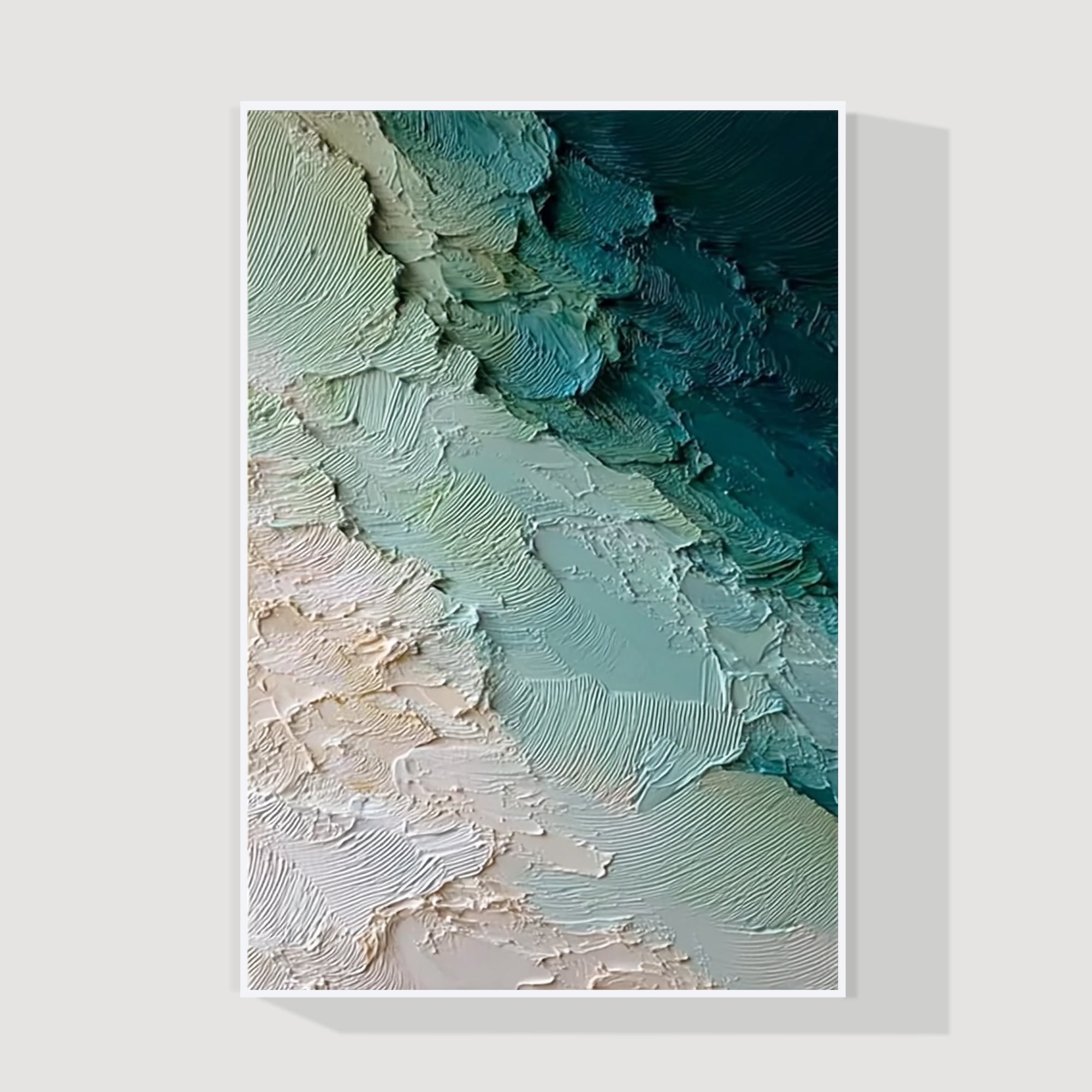 deep green abstract ocean wall art