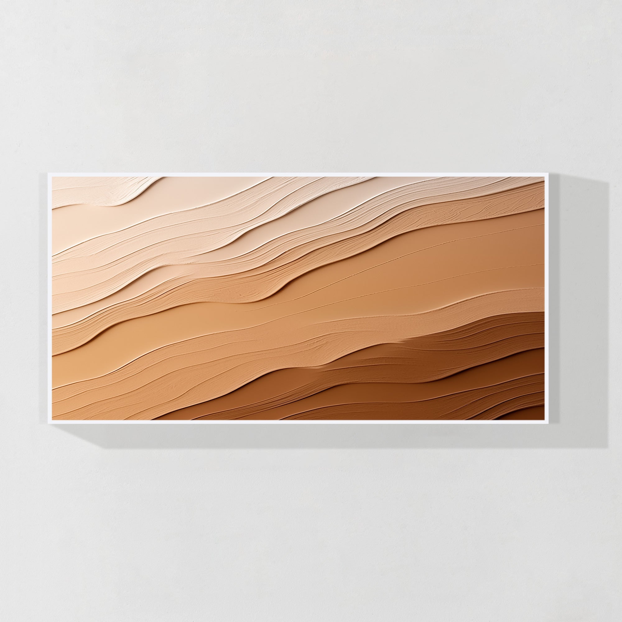 Earth tone abstract ocean painting with texture
