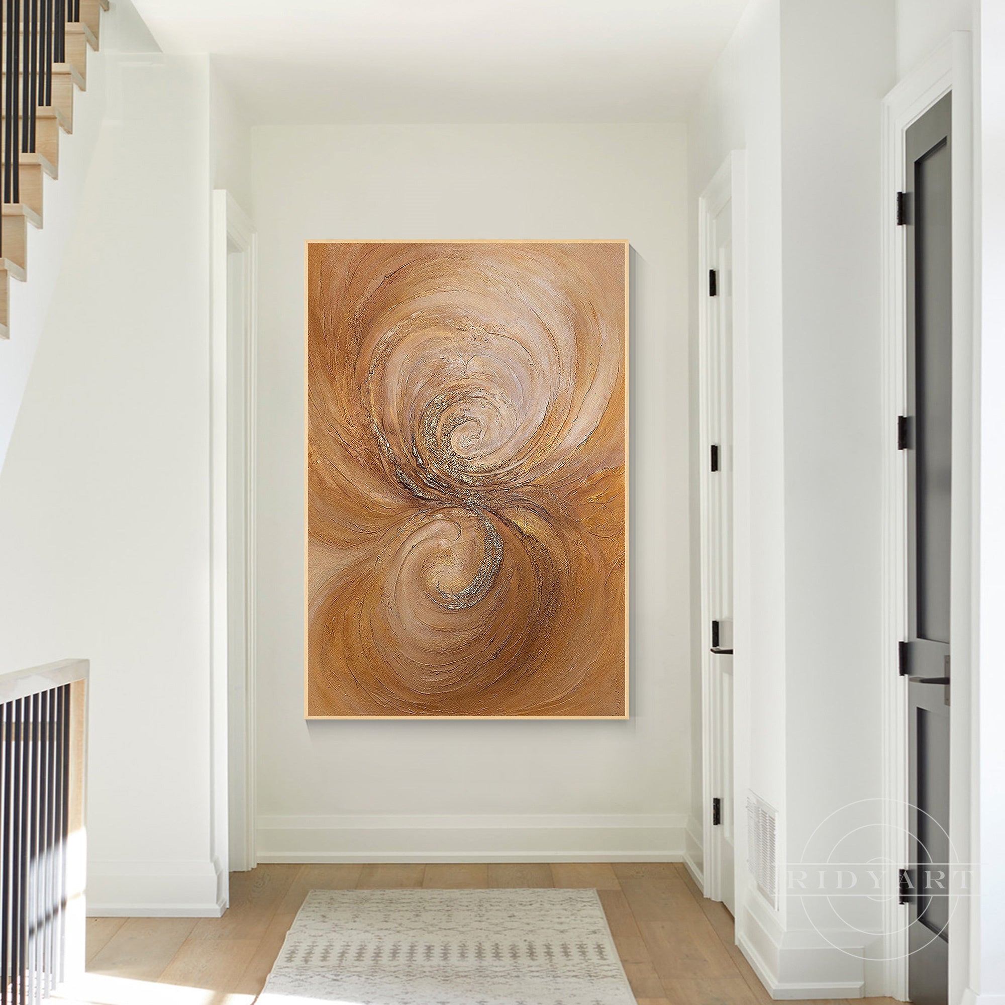 Earth tone sculptural abstract painting