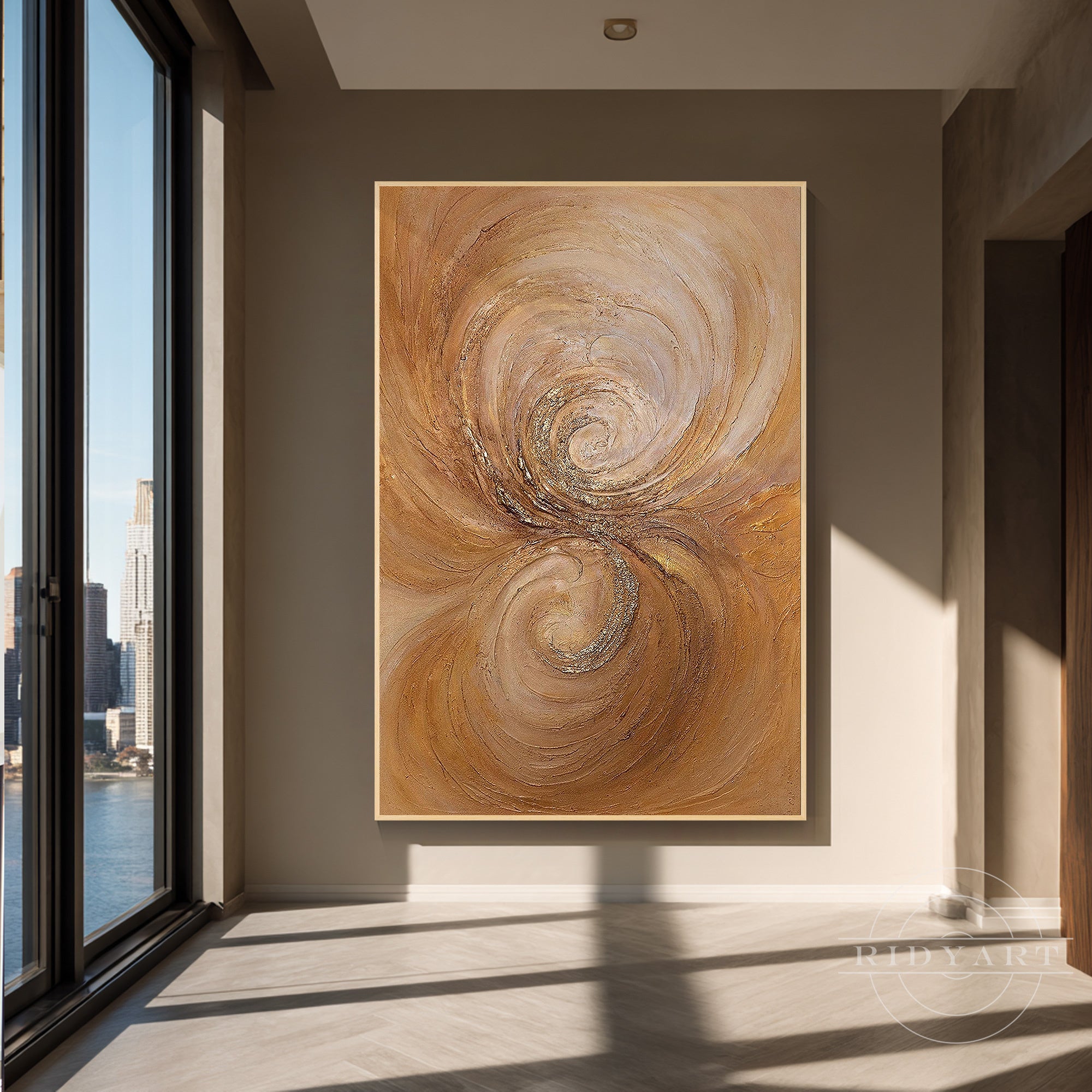 Wabi sabi earth tone canvas painting