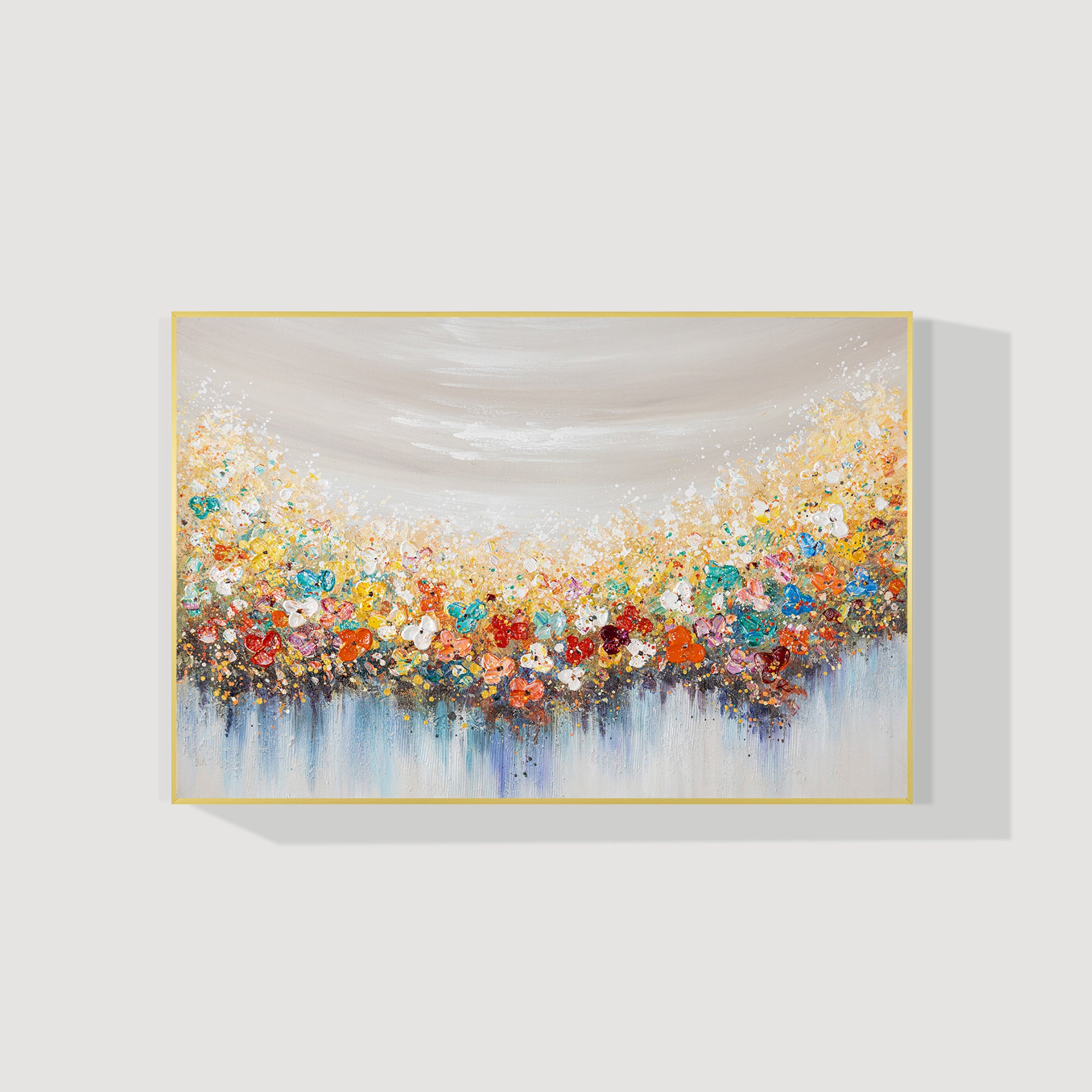 Colorful Flowers Painting - 3D Textured Extra Large Wall Art
