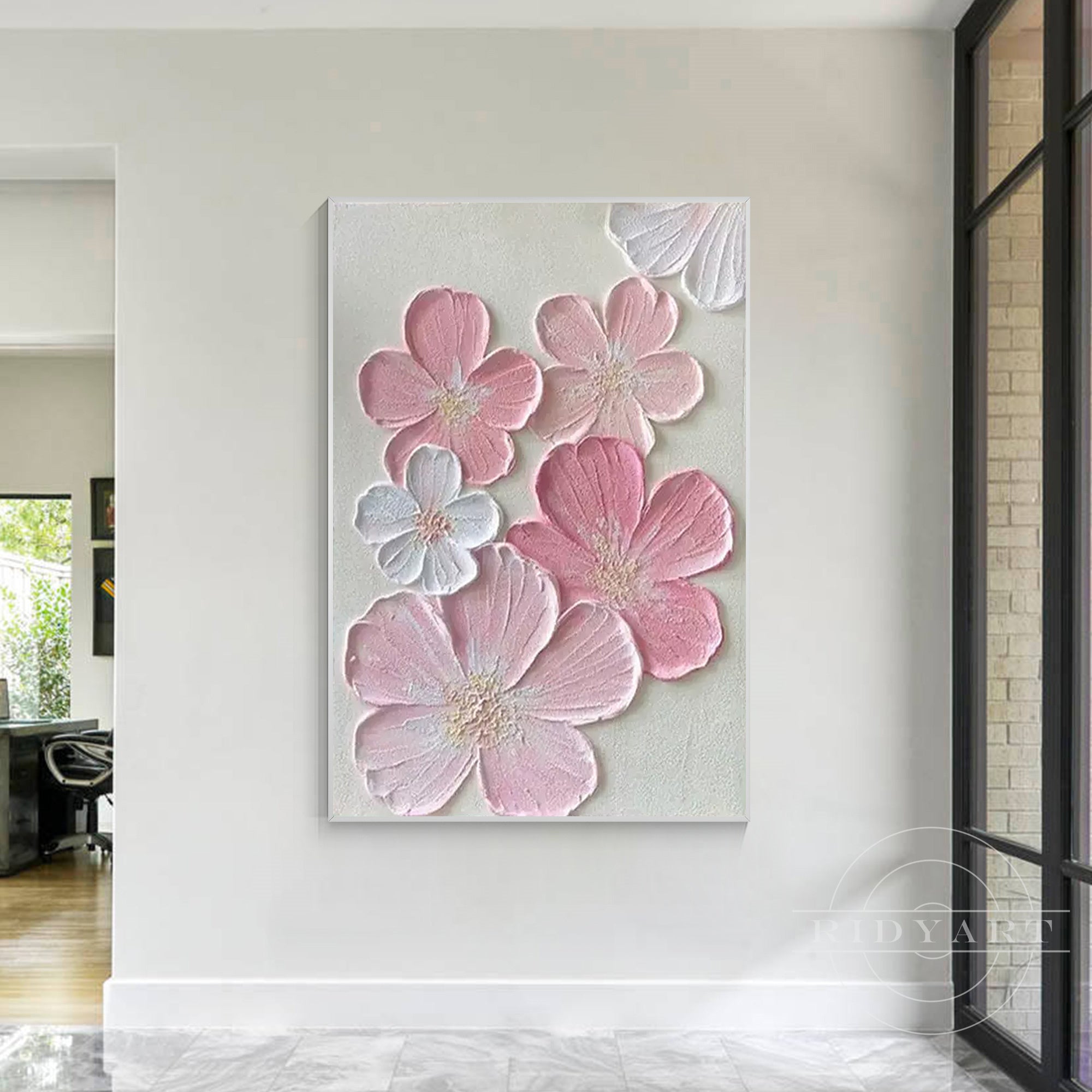 Contemporary floral wall art for luxury interior