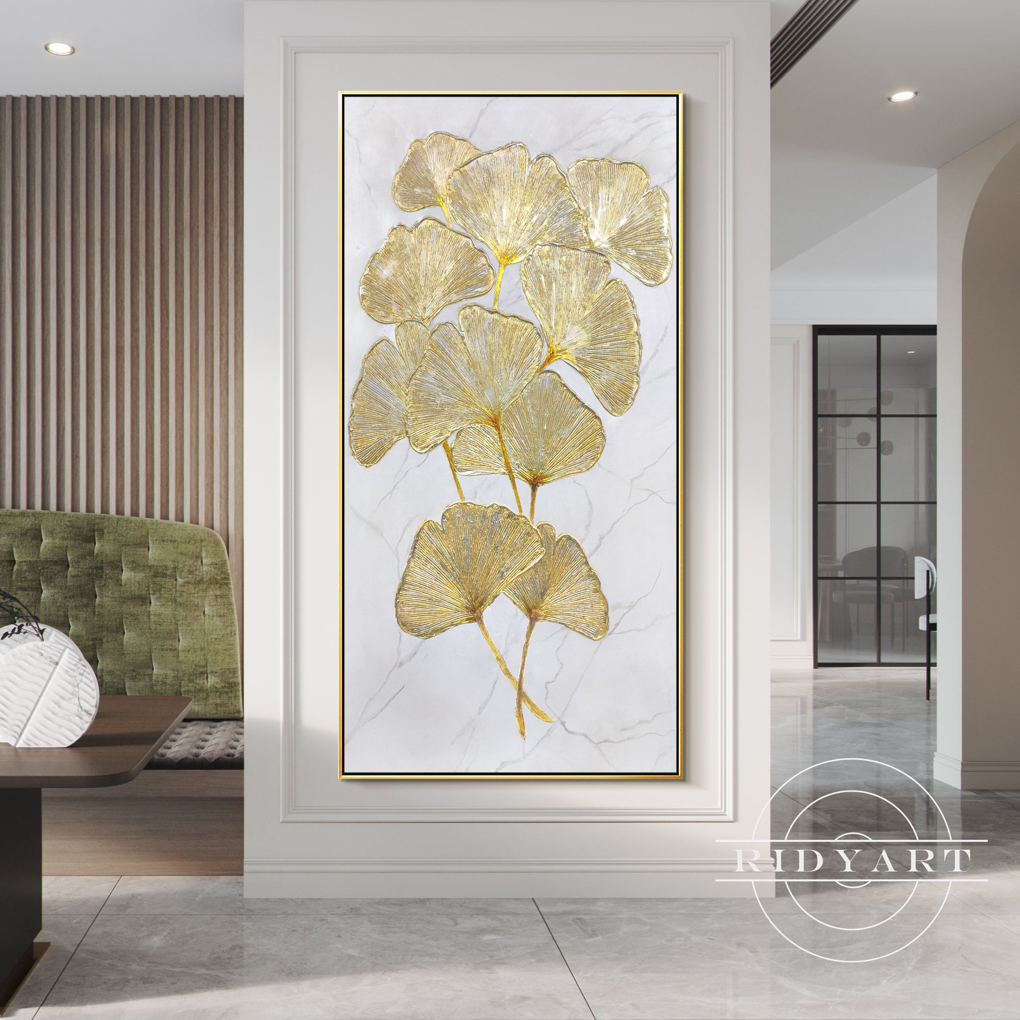 Elegant botanical abstract painting