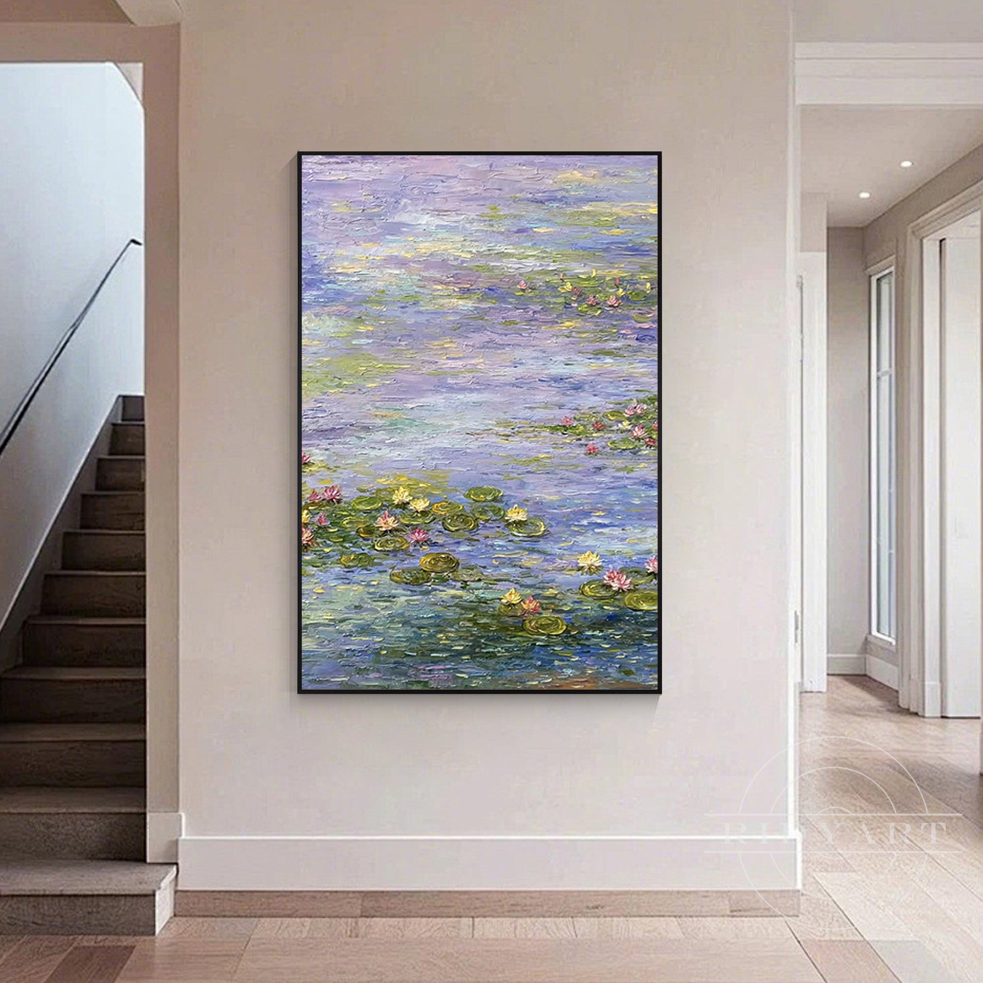 Elegant water lilies canvas for home decor