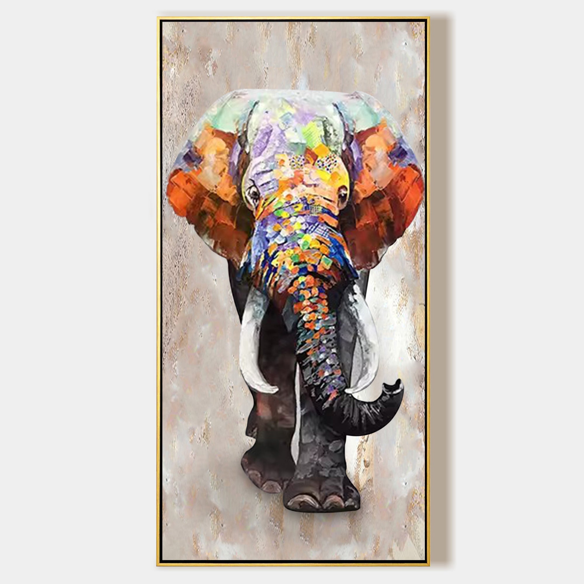 Original textured elephant painting on canvas
