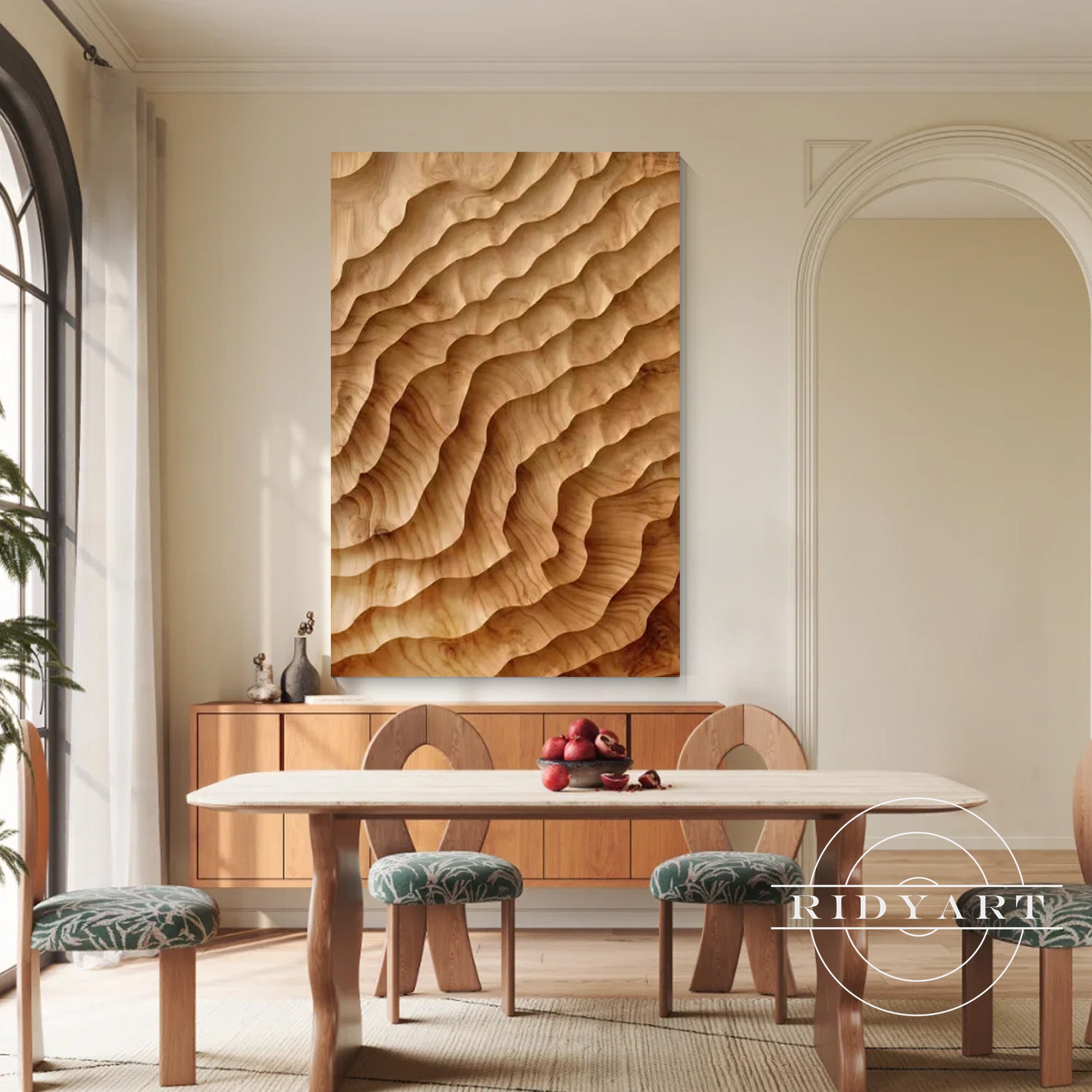 Extra-large rustic wood abstract wall art for living room