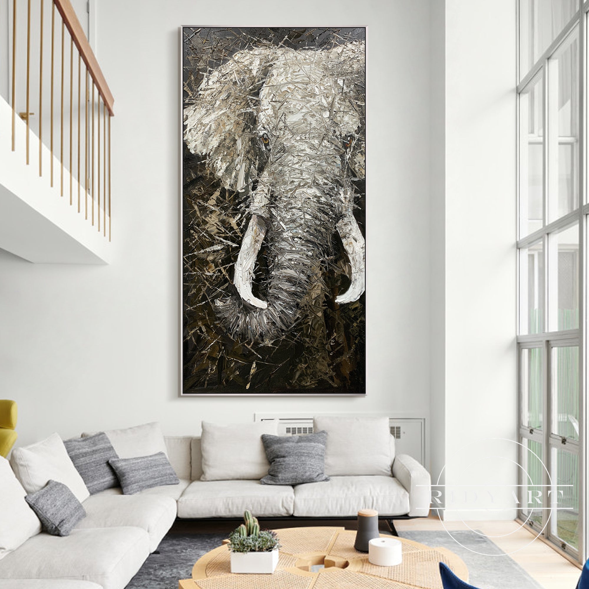 Extra large elephant painting for home