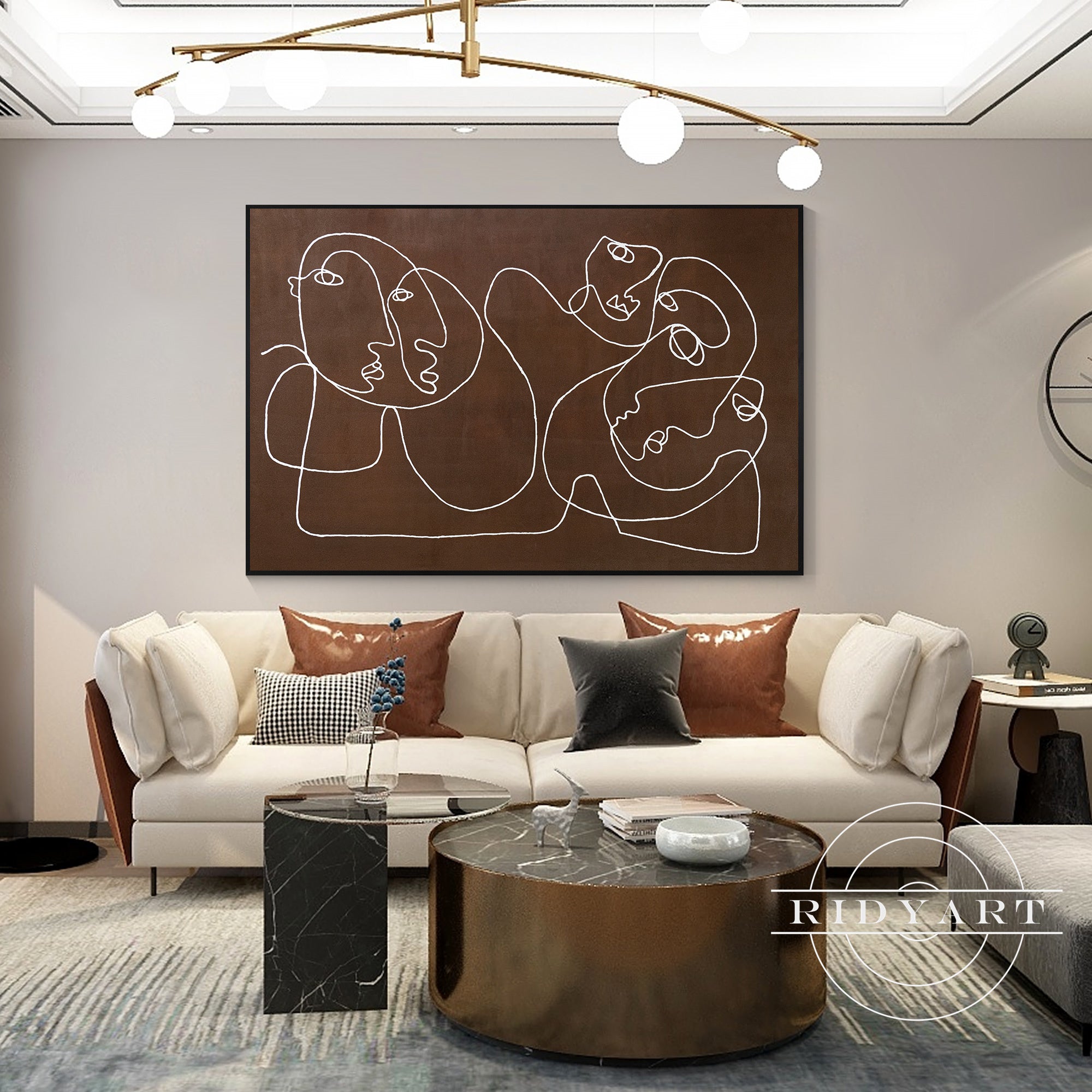 Oversized Picasso style minimalist painting