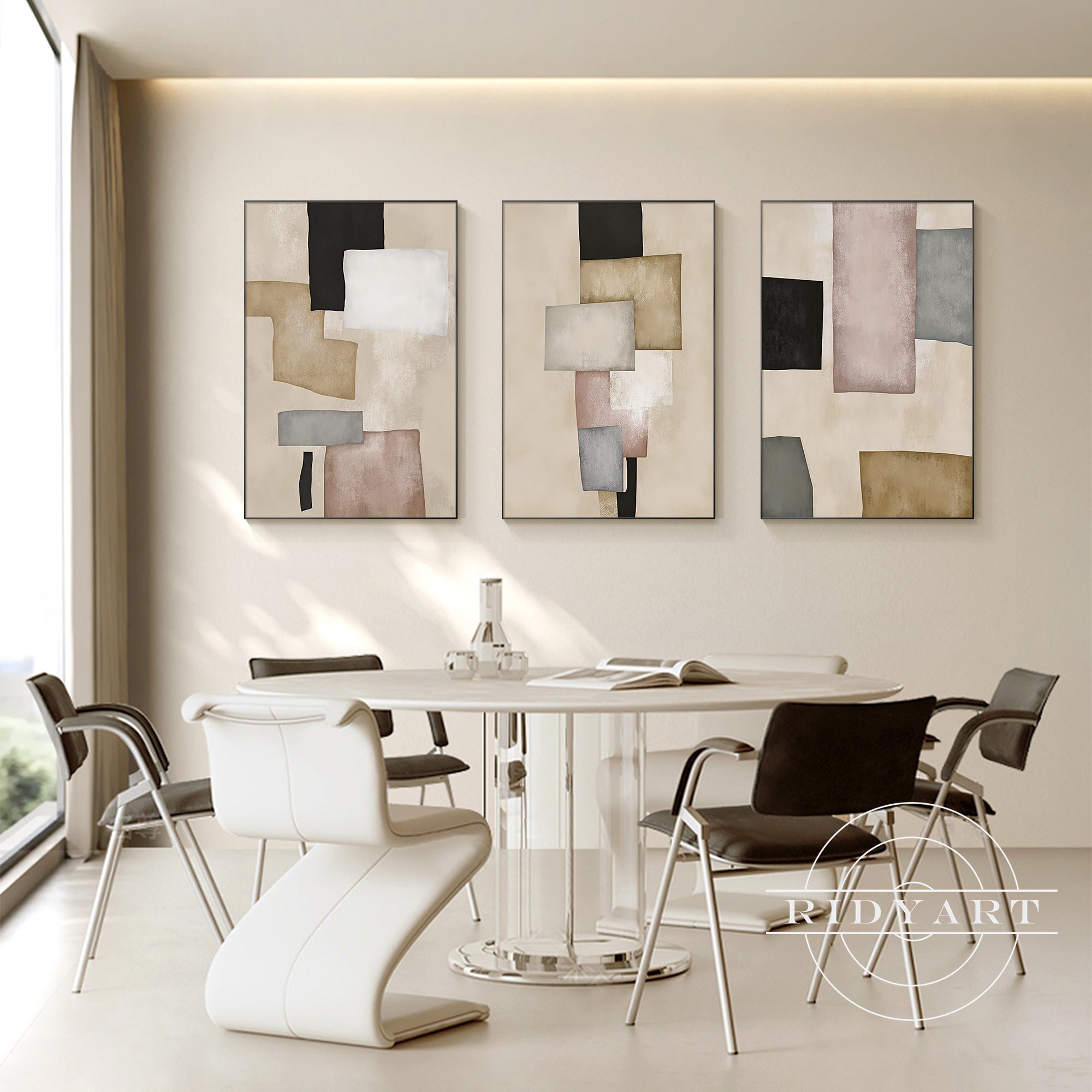 Extra large geometric canvas artwork