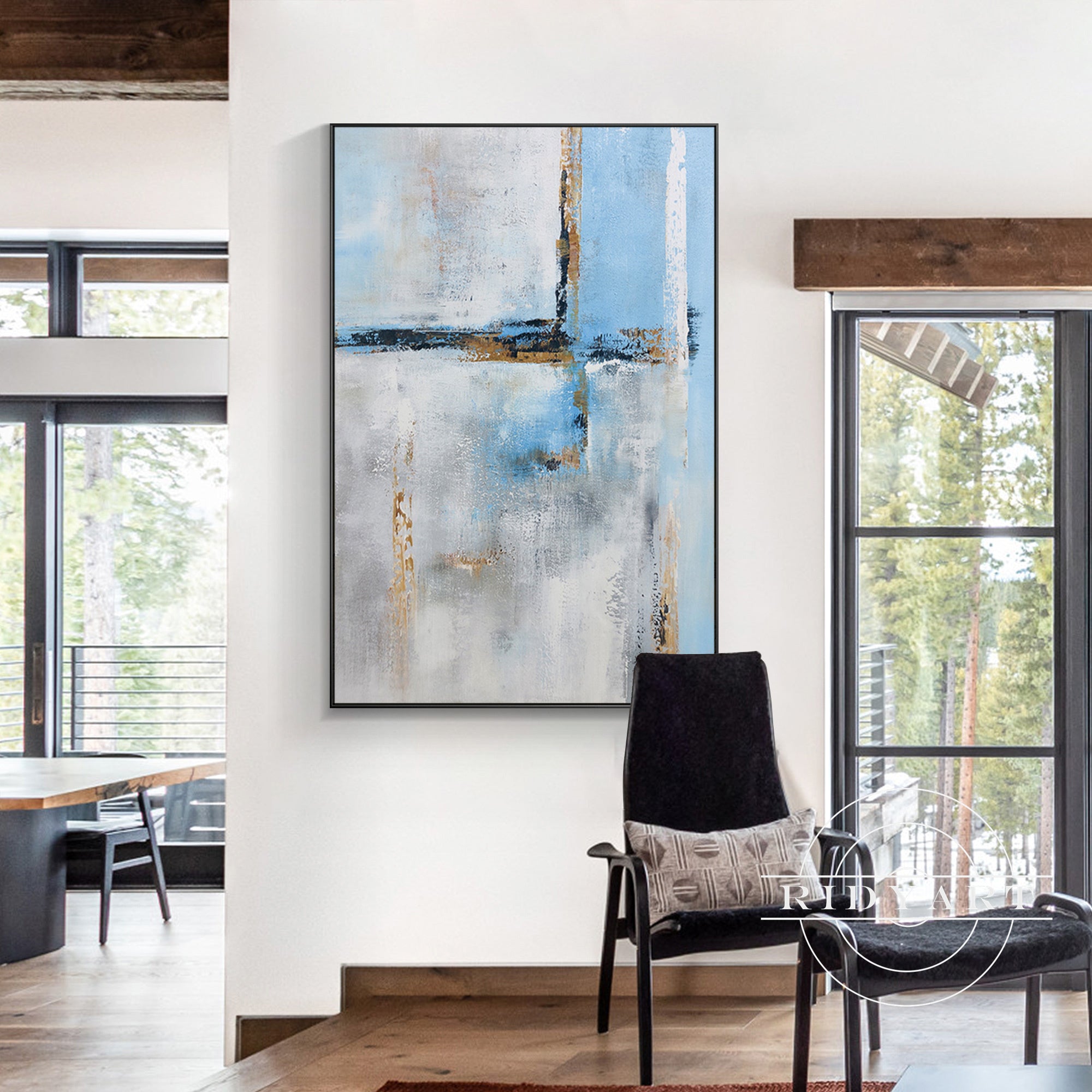 Extra large textured wall art for modern living room