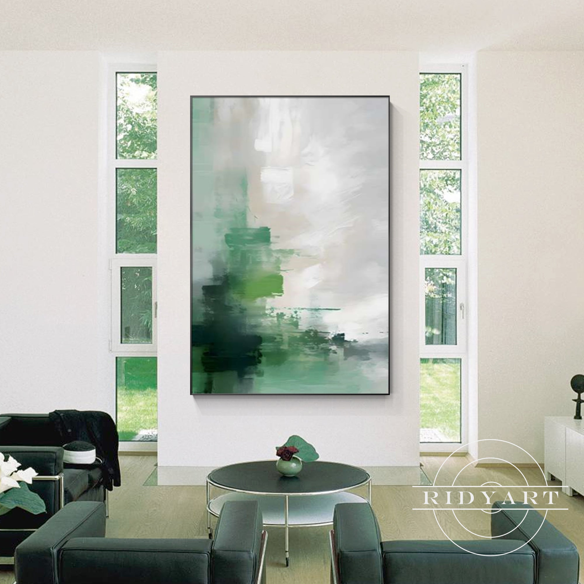Framed contemporary wall art for living room