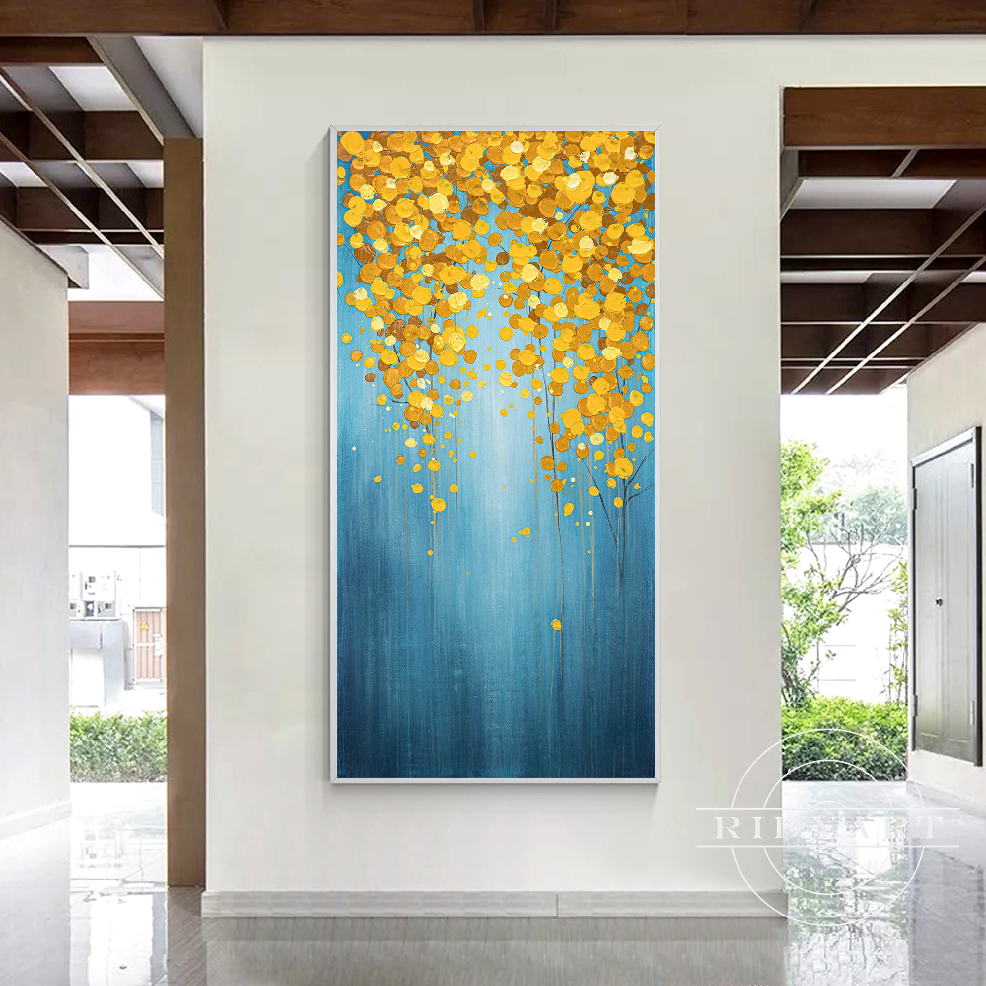 Modern living room navy wall art