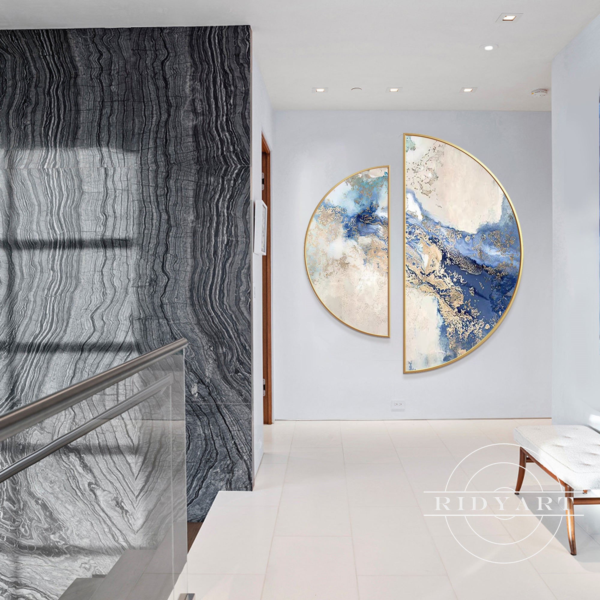 Minimalist framed watercolor artwork for home decor
