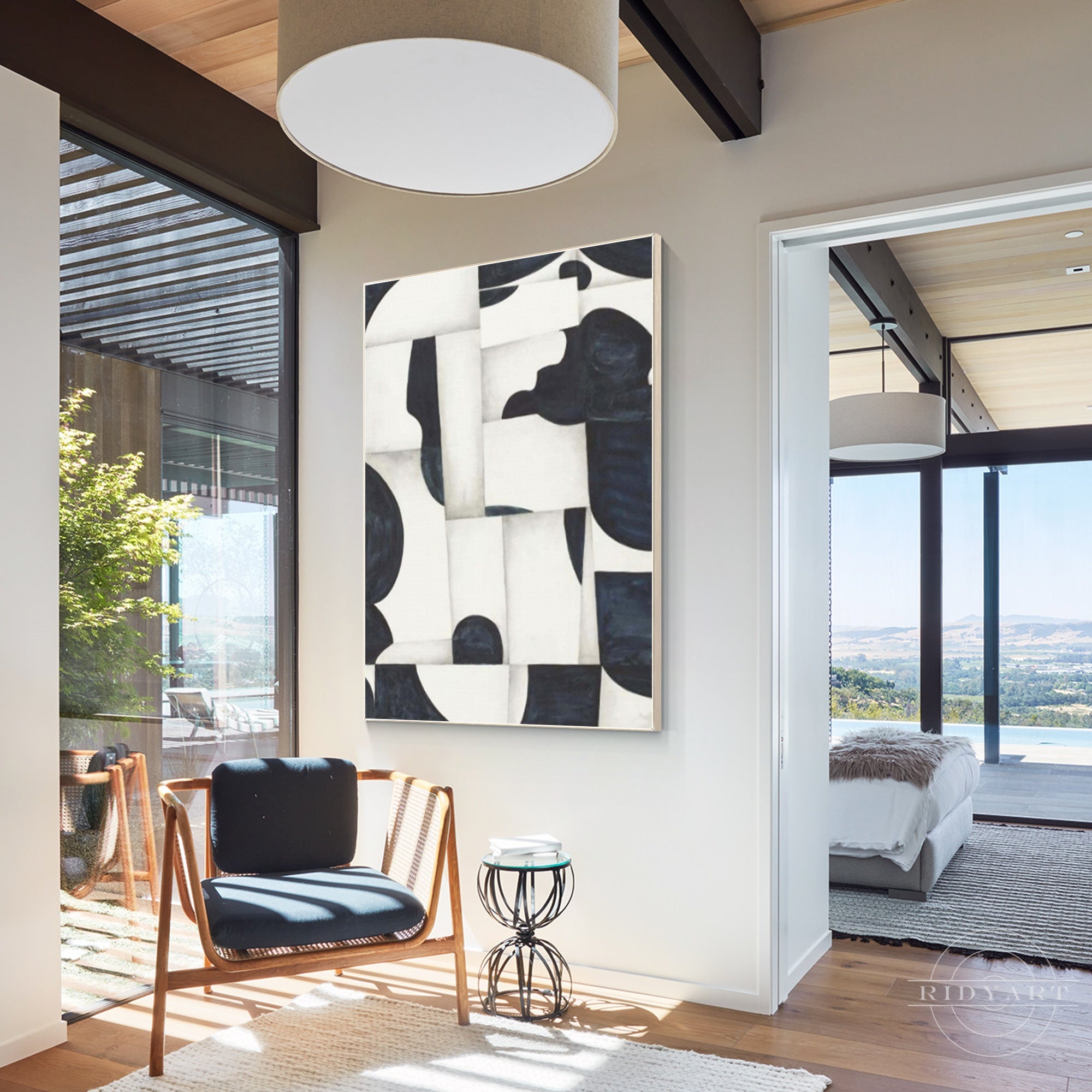 Contemporary geometric canvas artwork