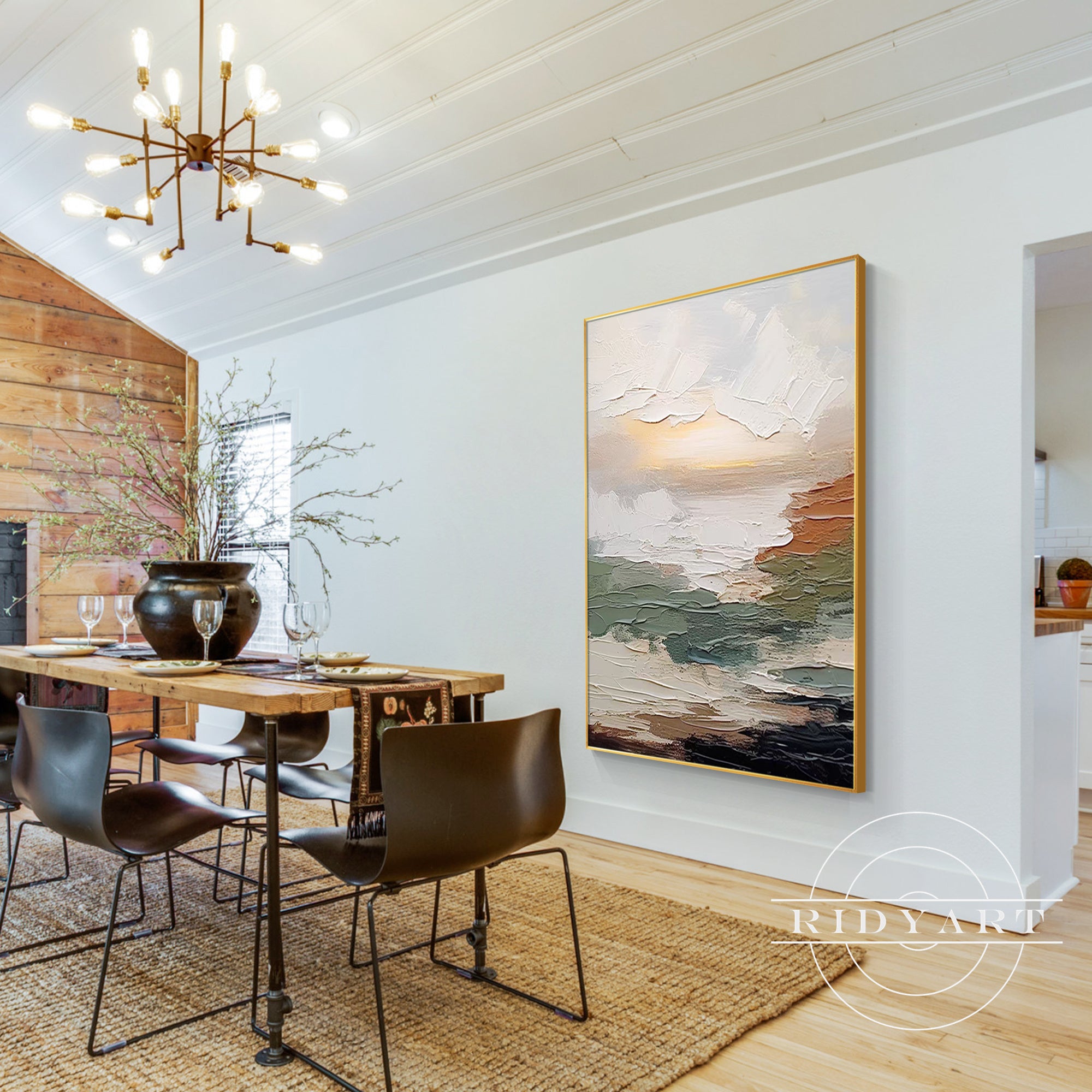 Organic abstract wall art in minimalist style