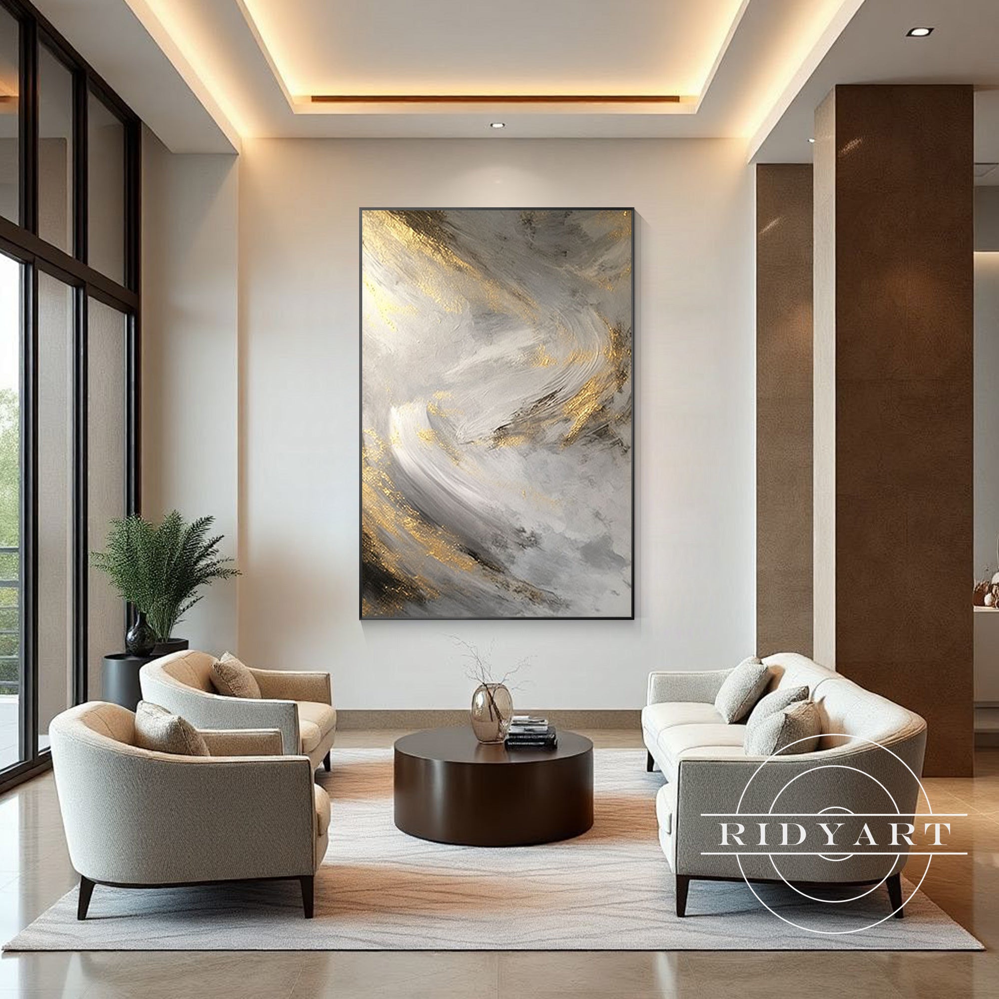 Extra large framed abstract artwork