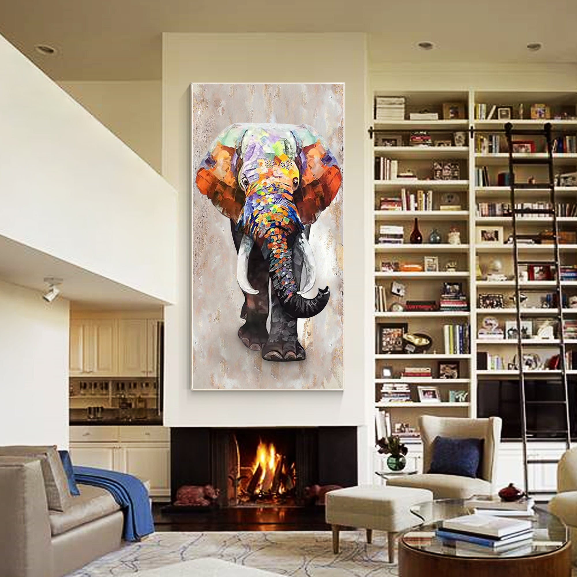 Unique elephant painting gift for her