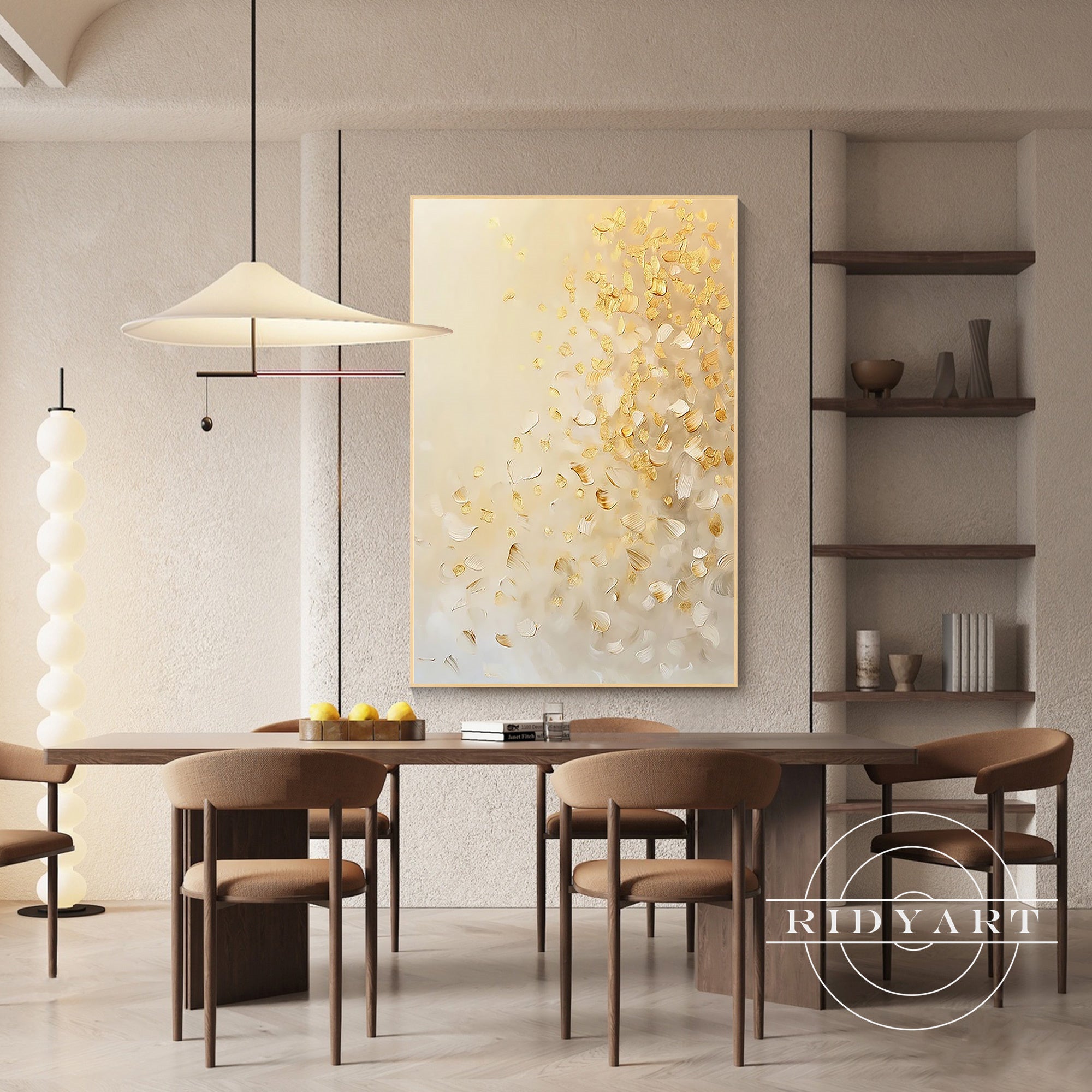 Framed gold leaf wall decor