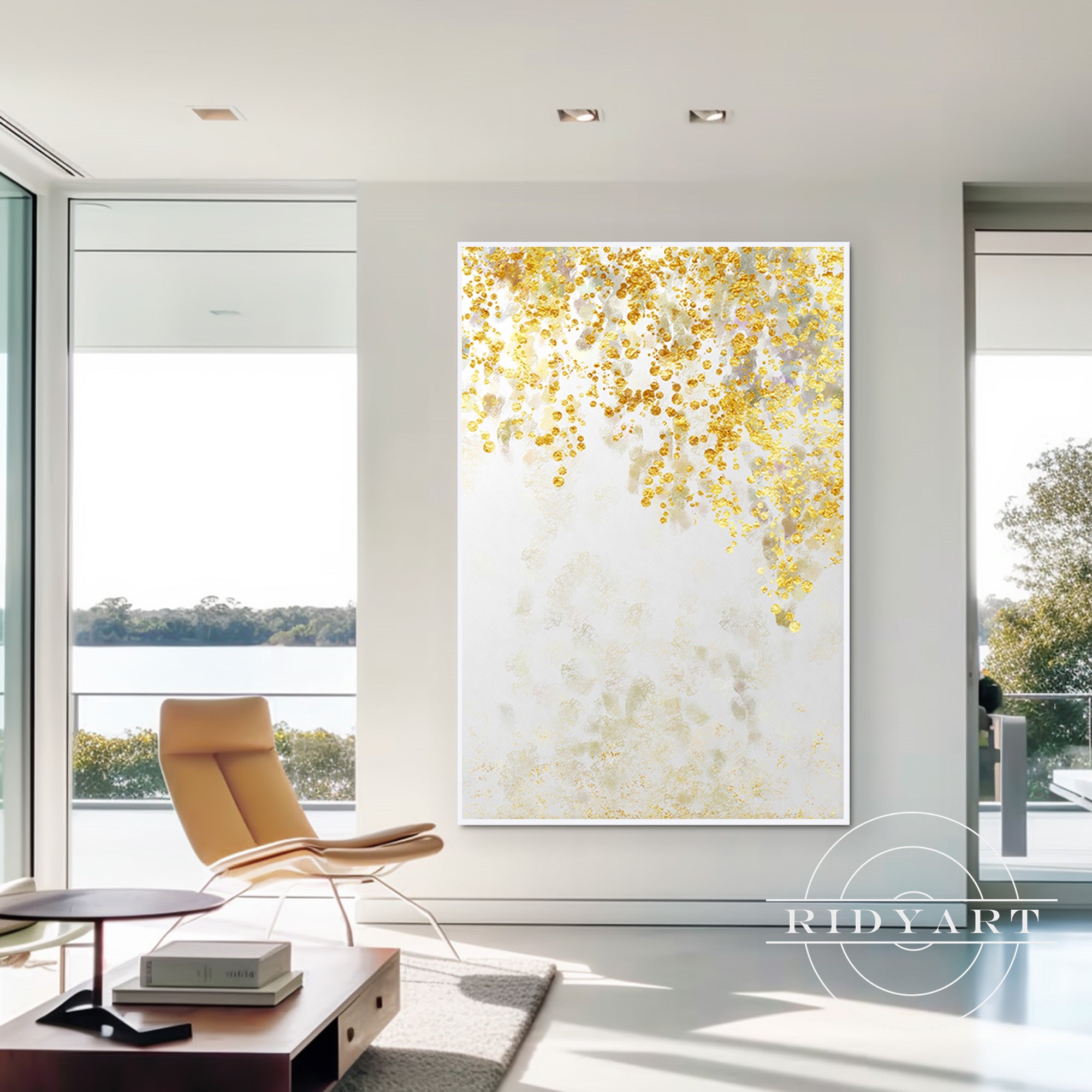 Framed gold foil canvas wall decor