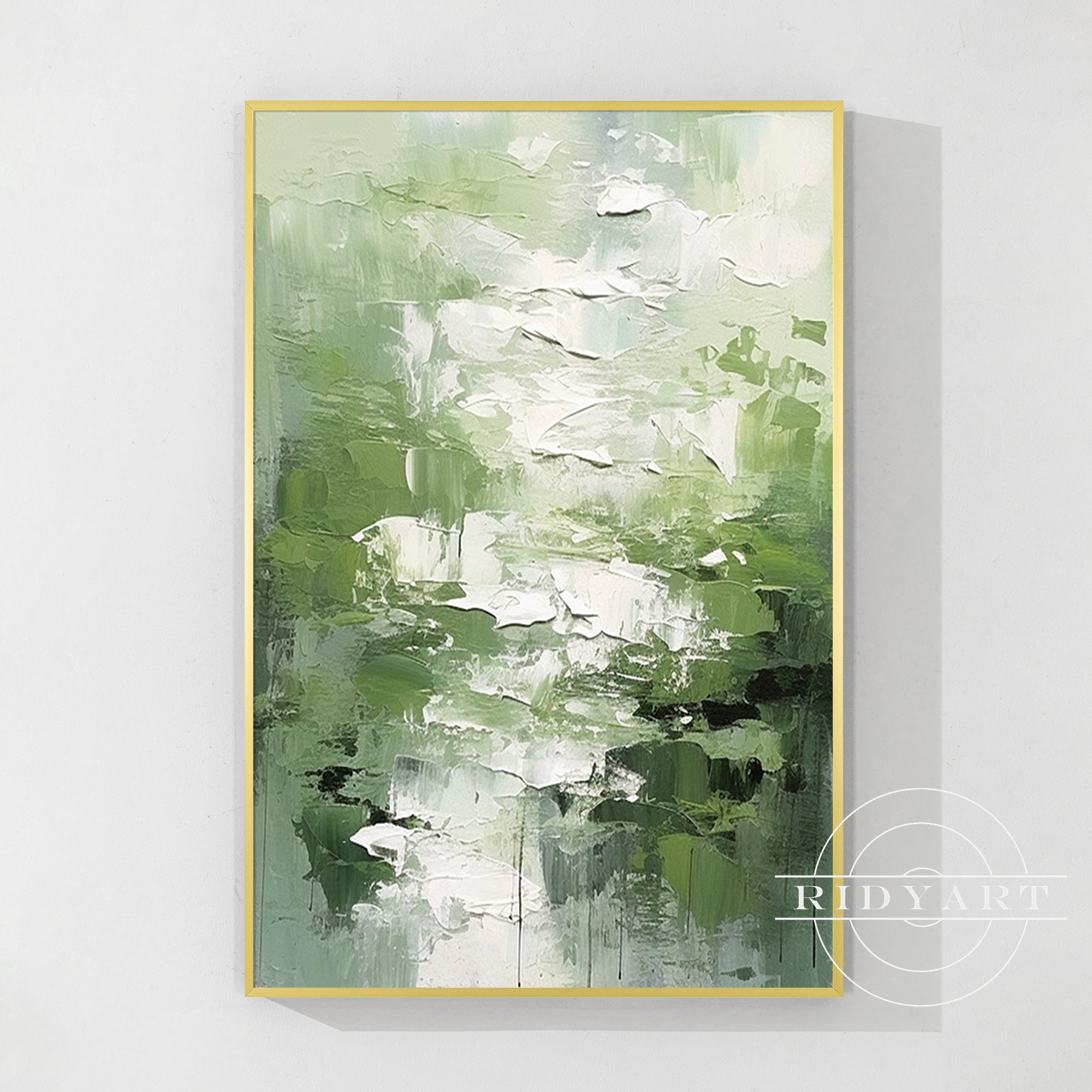 Green nature wall decor for living room
