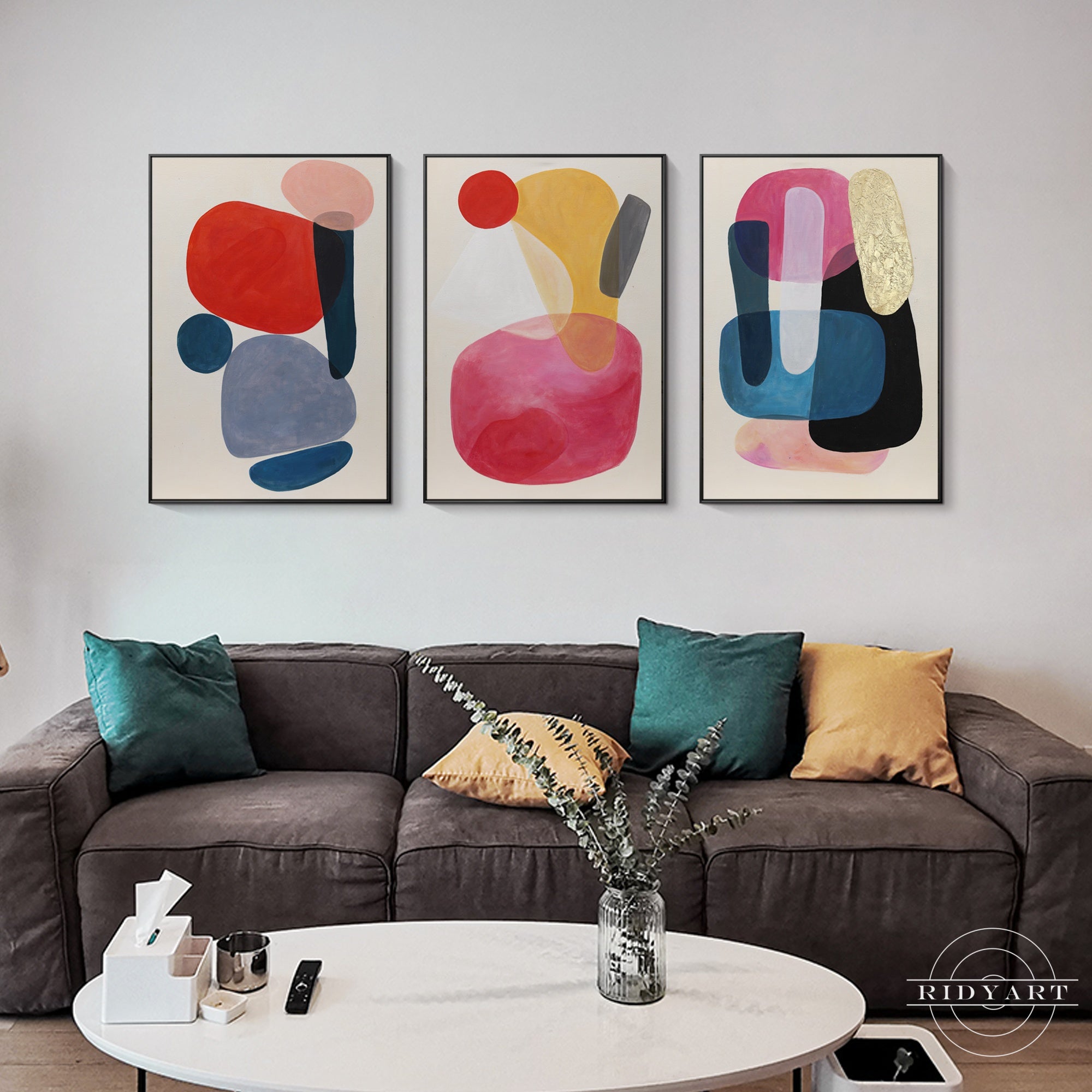 Modern acrylic paintings on canvas – 3-piece wall art