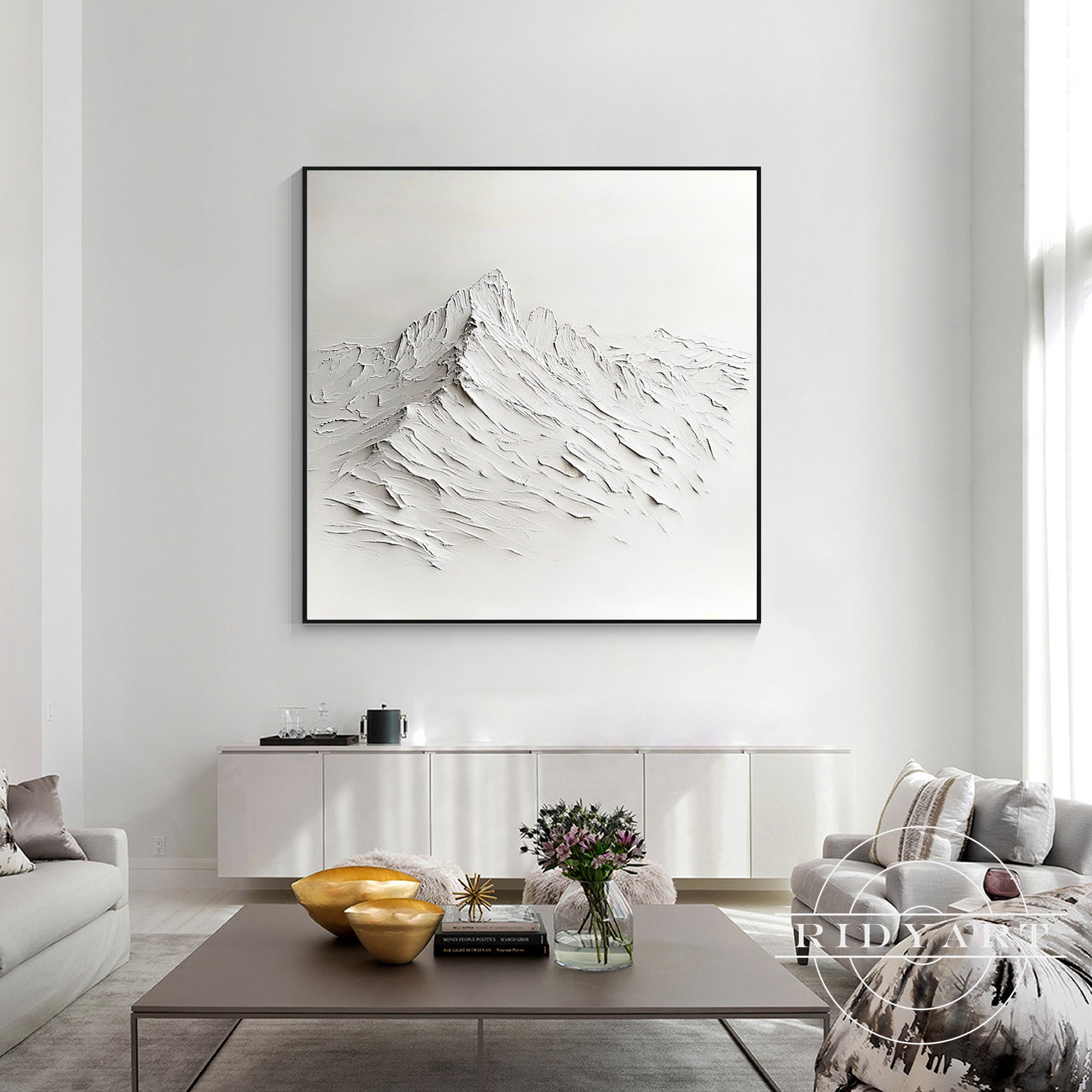 Abstract white mountain decor for contemporary homes
