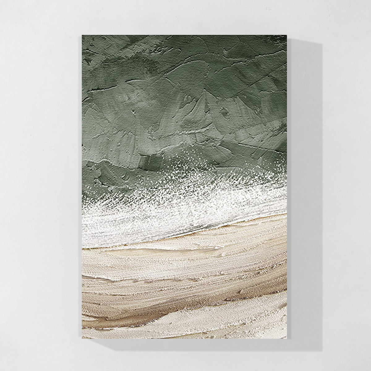 Beach Abstract Oil Painting Large Vertical Art