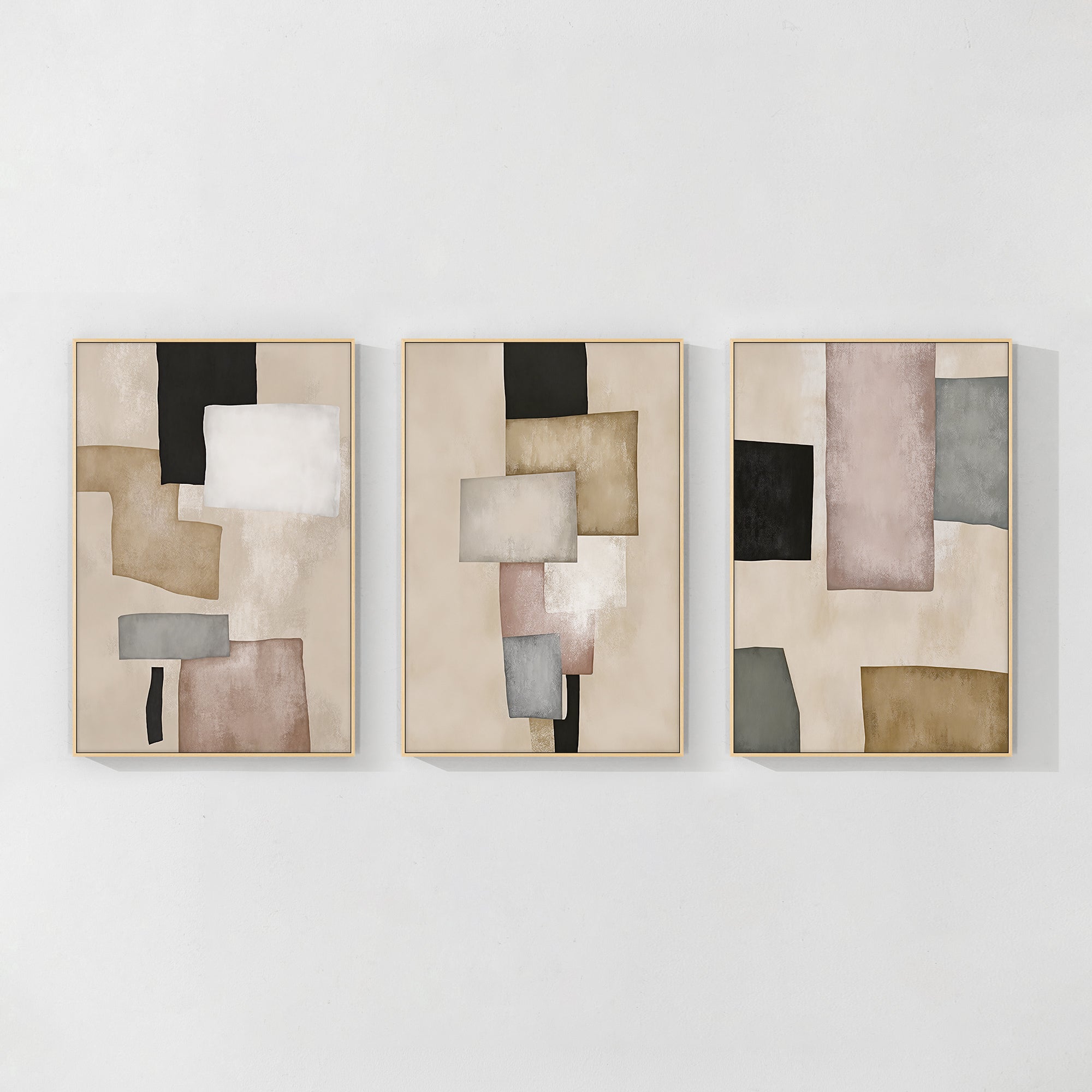 Geometric abstract wall art set of 3