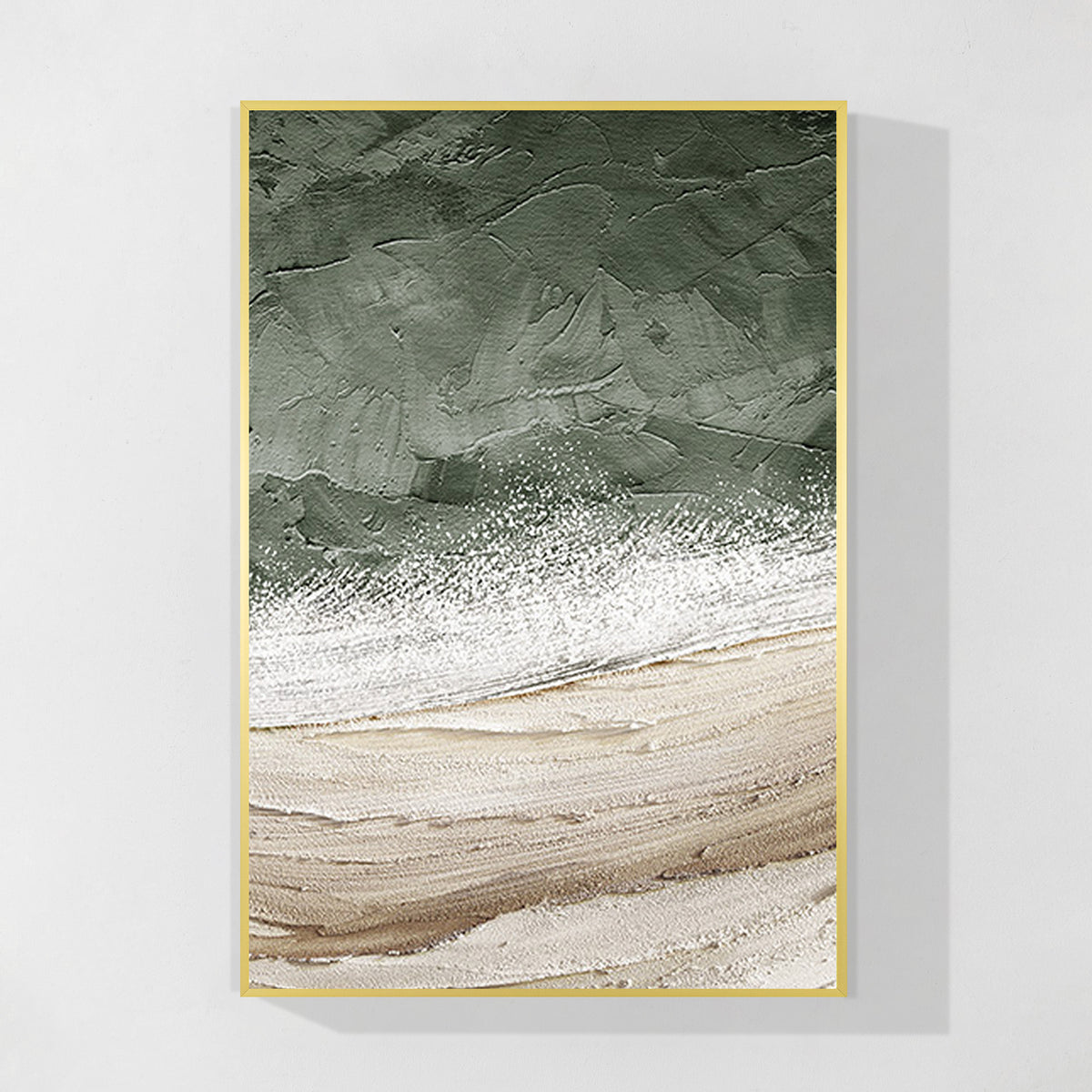 Beach Abstract Oil Painting Large Vertical Art