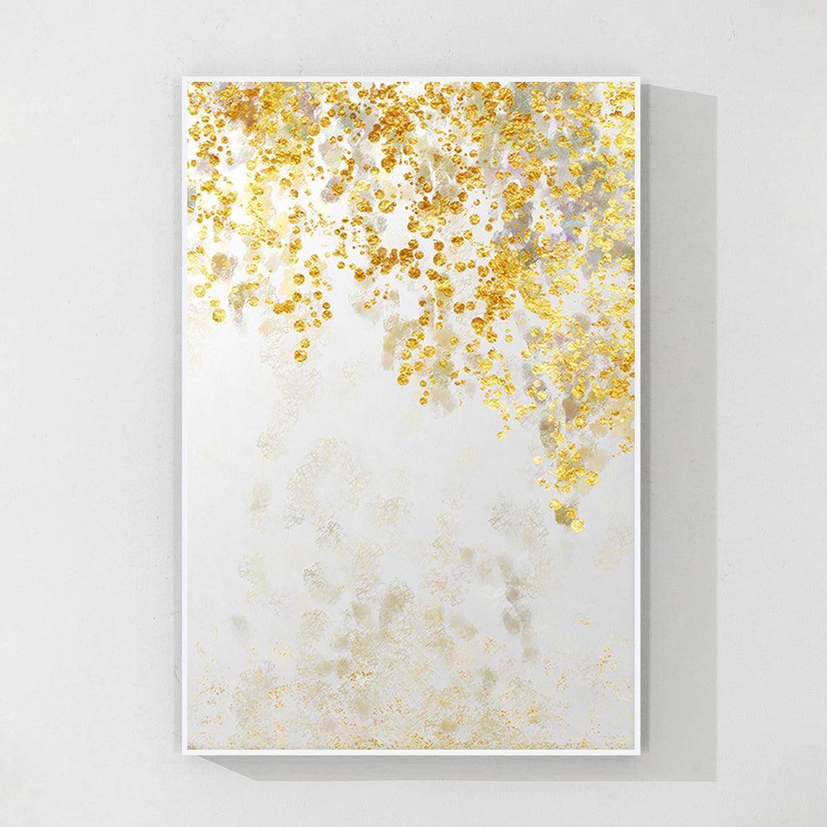 Gold Leaves Abstract Canvas | Extra Large Acrylic Wall Art Framed
