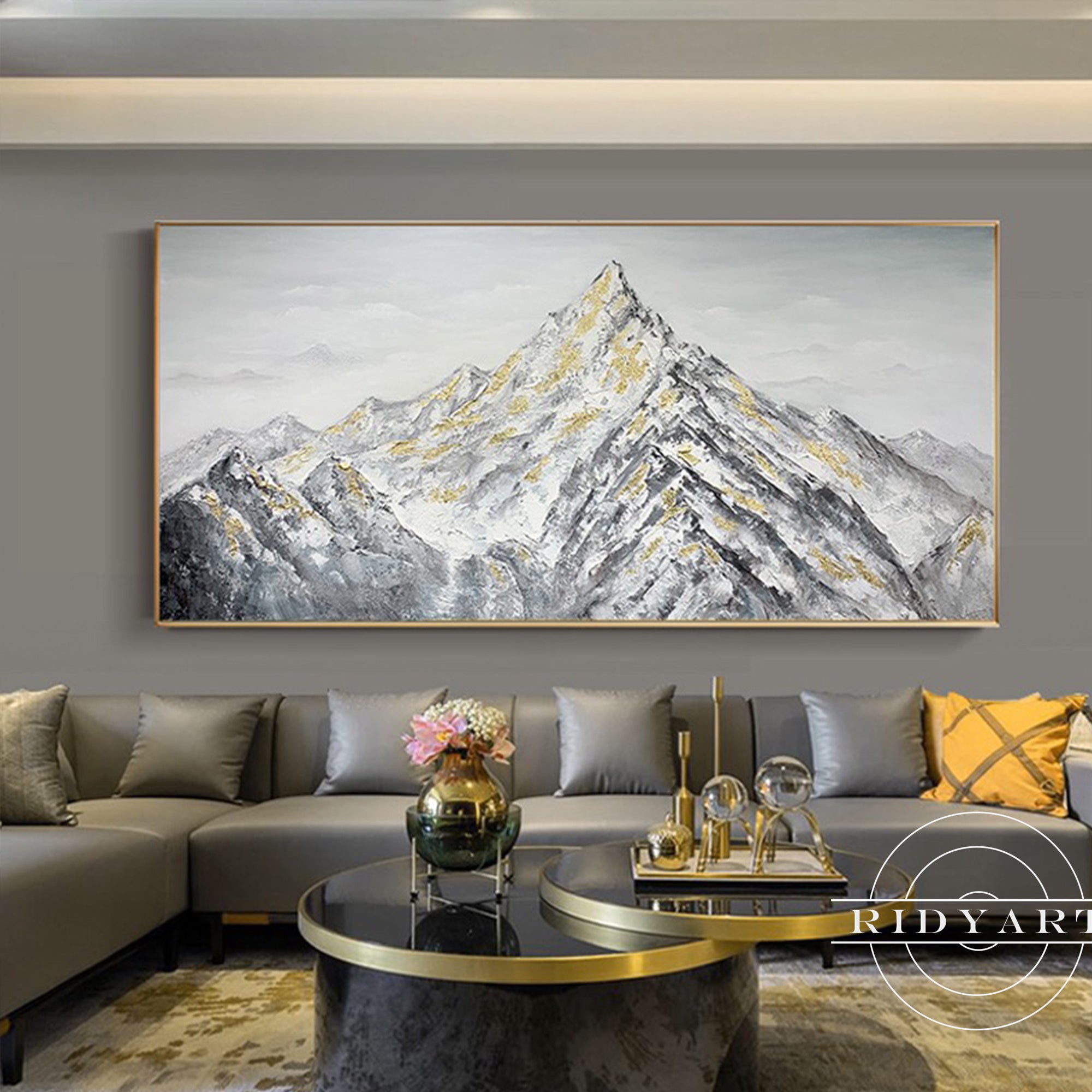 Winter landscape canvas art for modern living room decor