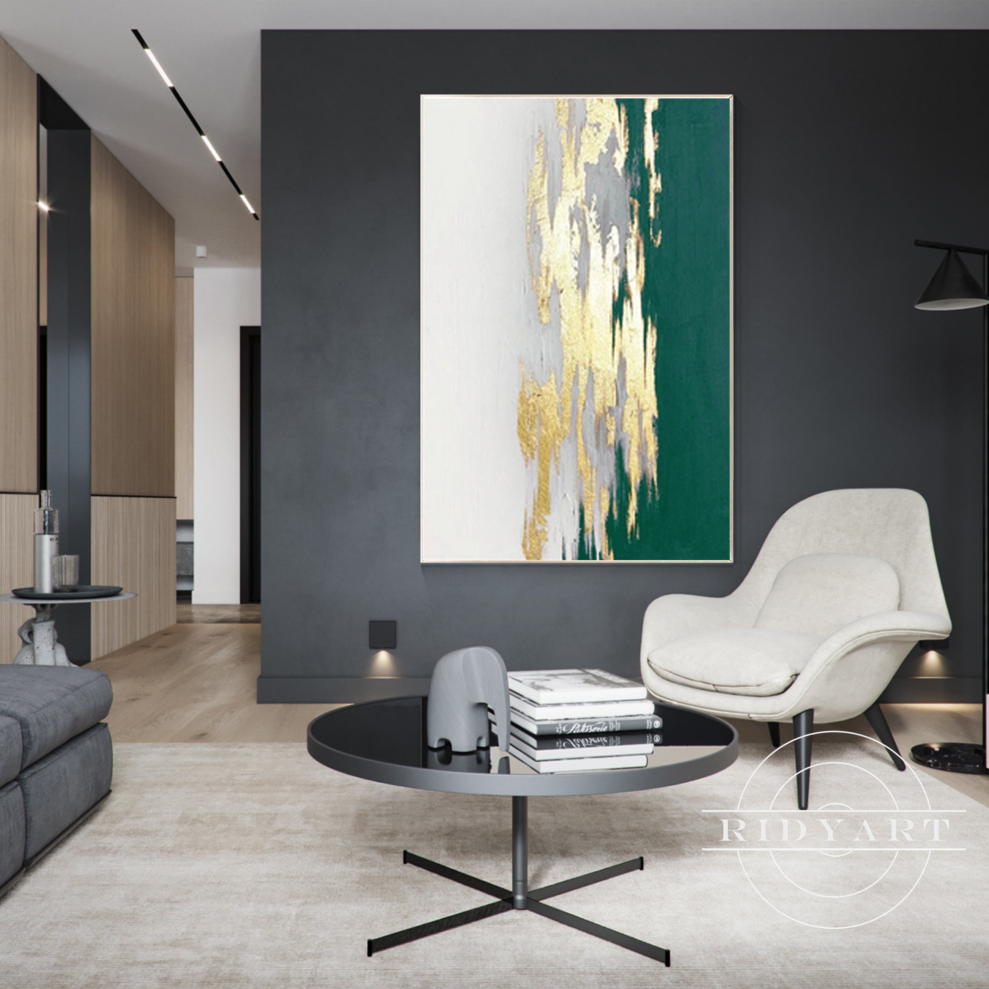 Modern gold wall art for living room
