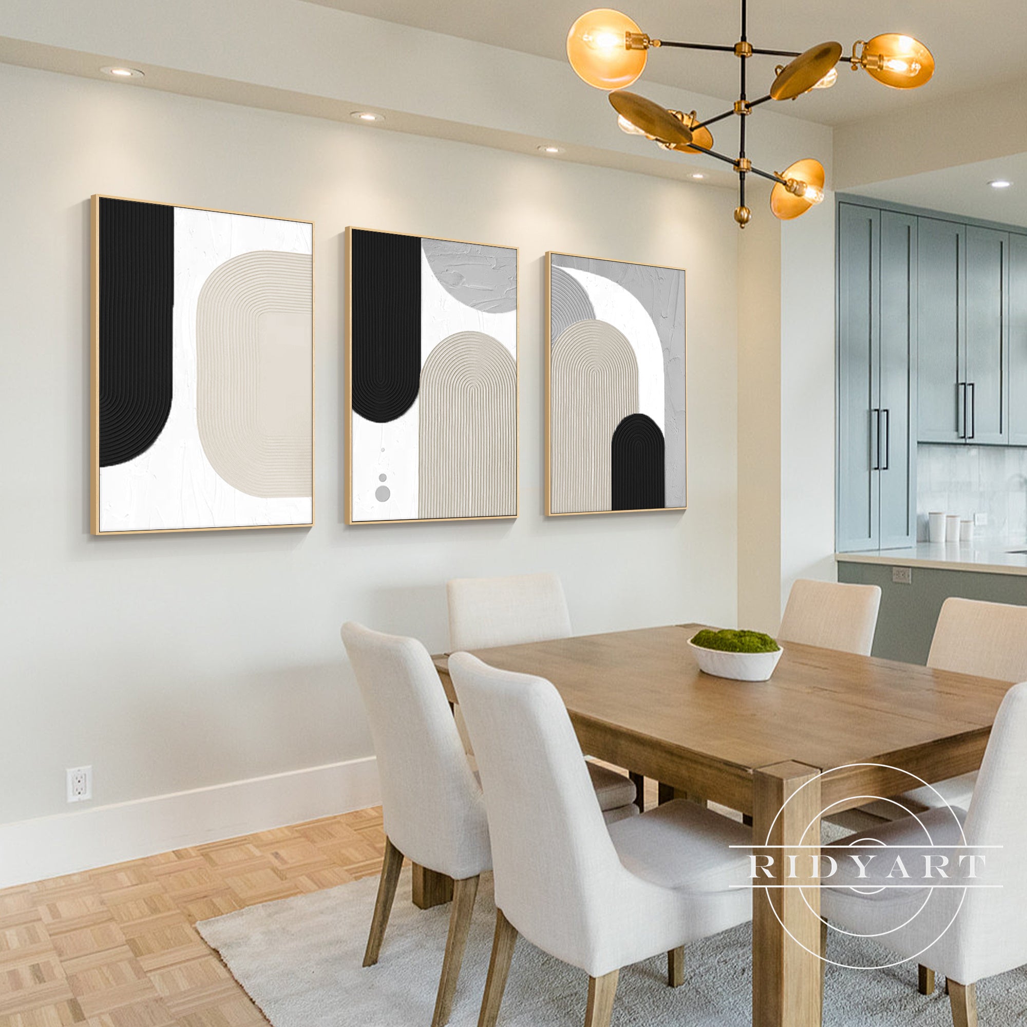 Minimalist boho large wall art for modern living room