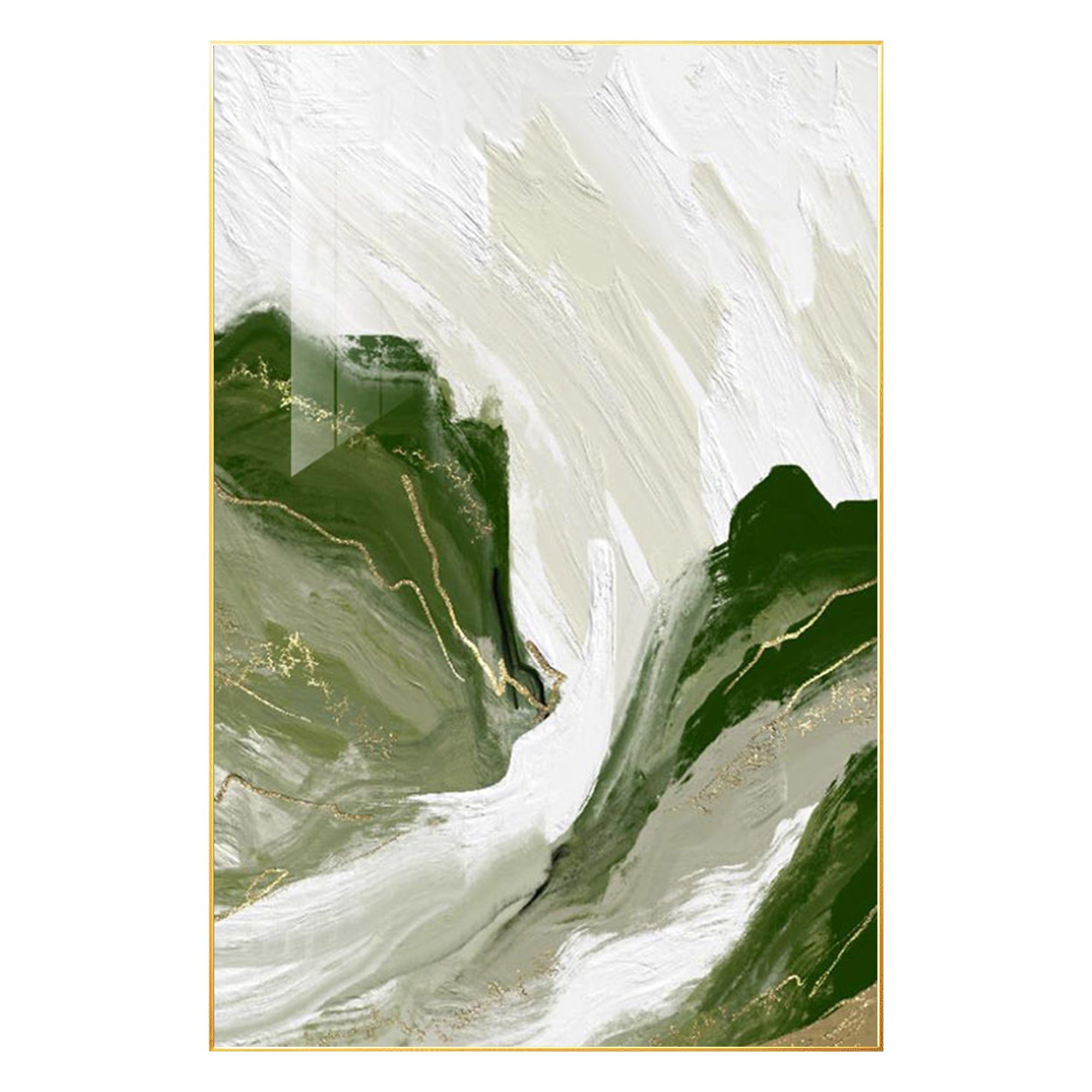 Green Rivers Abstract Wall Art XI