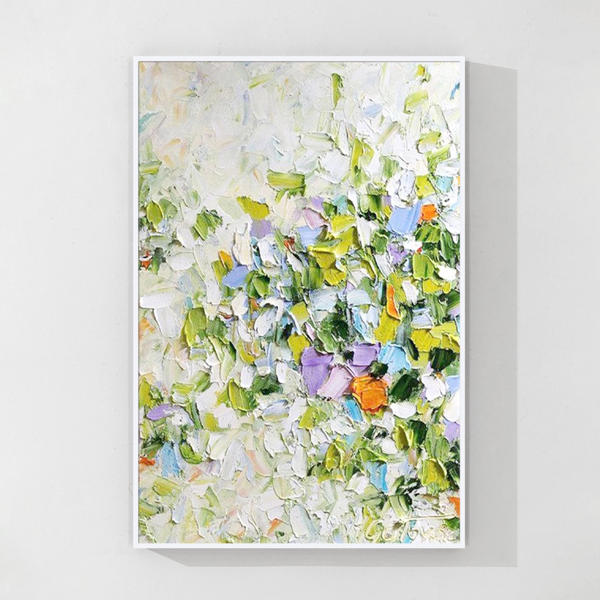 Green abstract canvas wall art